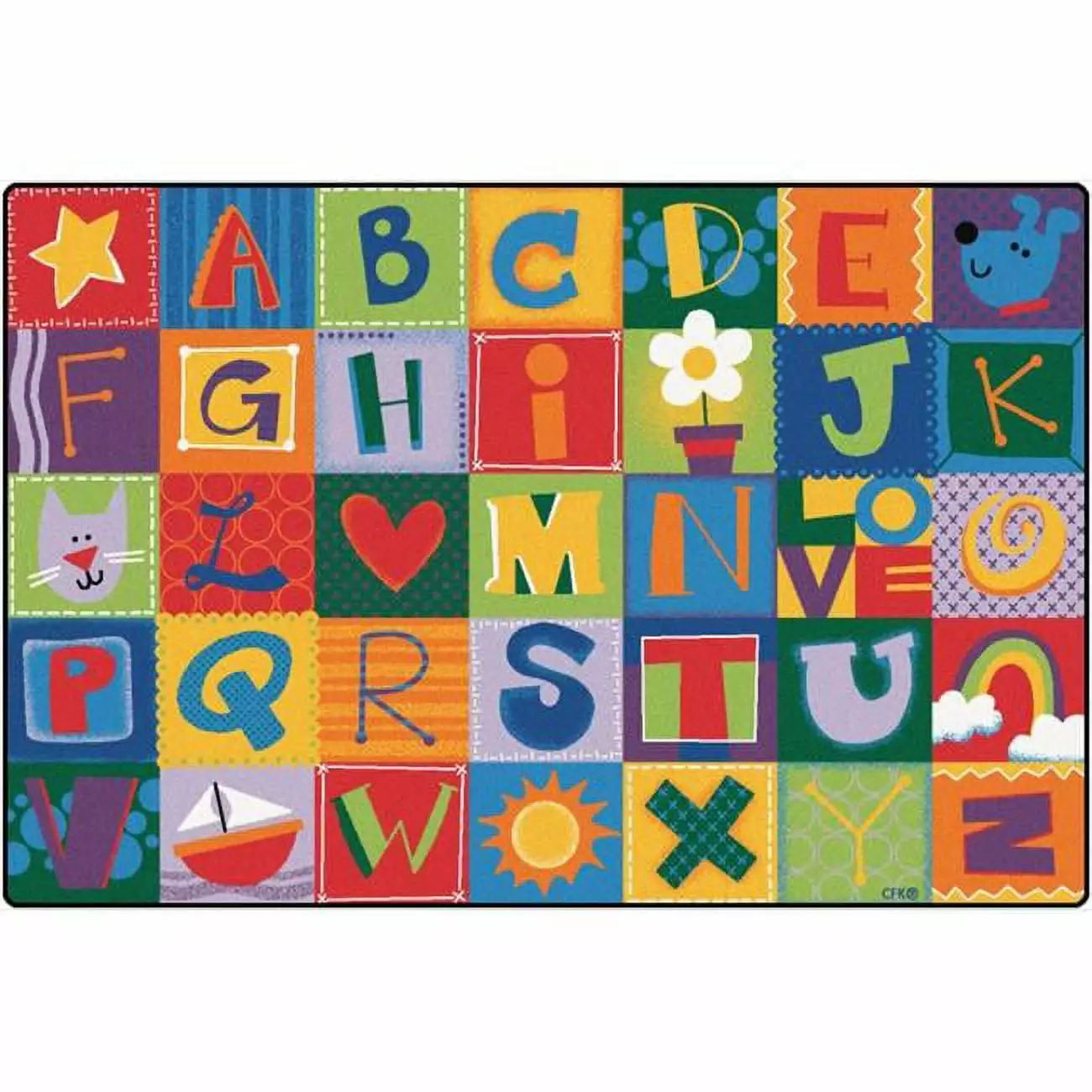 Carpets for Kids 3802 Toddler Alphabet Blocks - Primary Rug