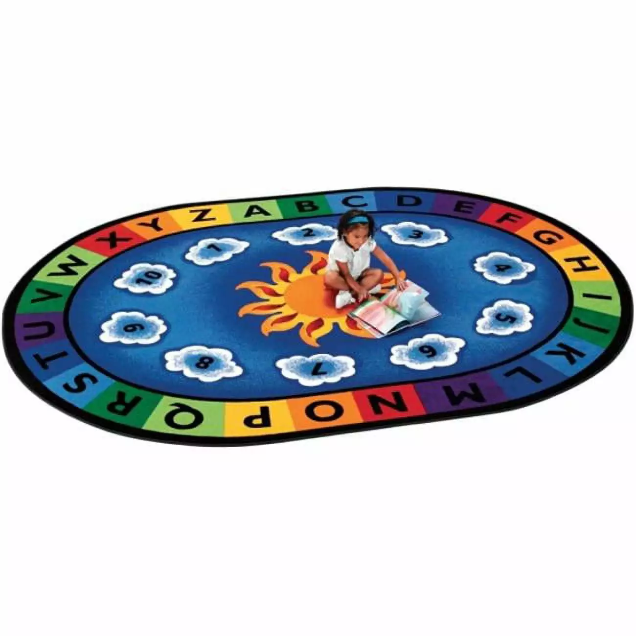 Carpets for Kids Sunny Day Learn/Play Oval Rug - 11.67 ft Length x 99 Width - Oval