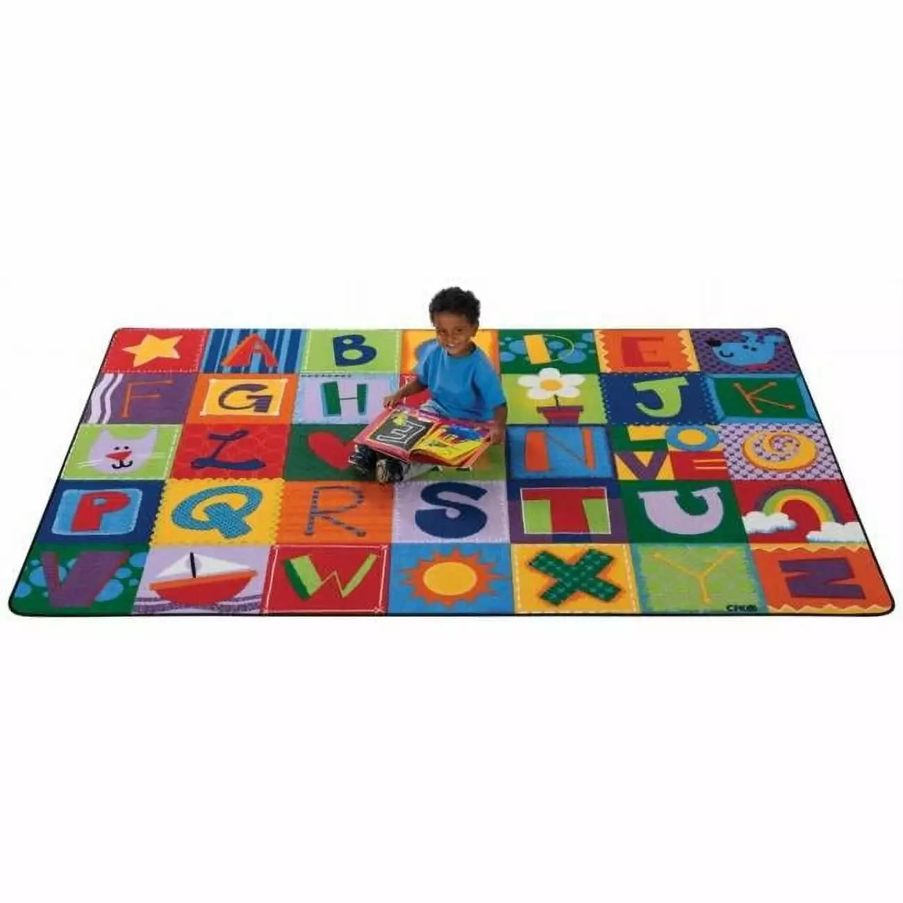 Carpets for Kids Toddler Alphabet Blocks Rug - 72 Length x 48 Width - Rectangle