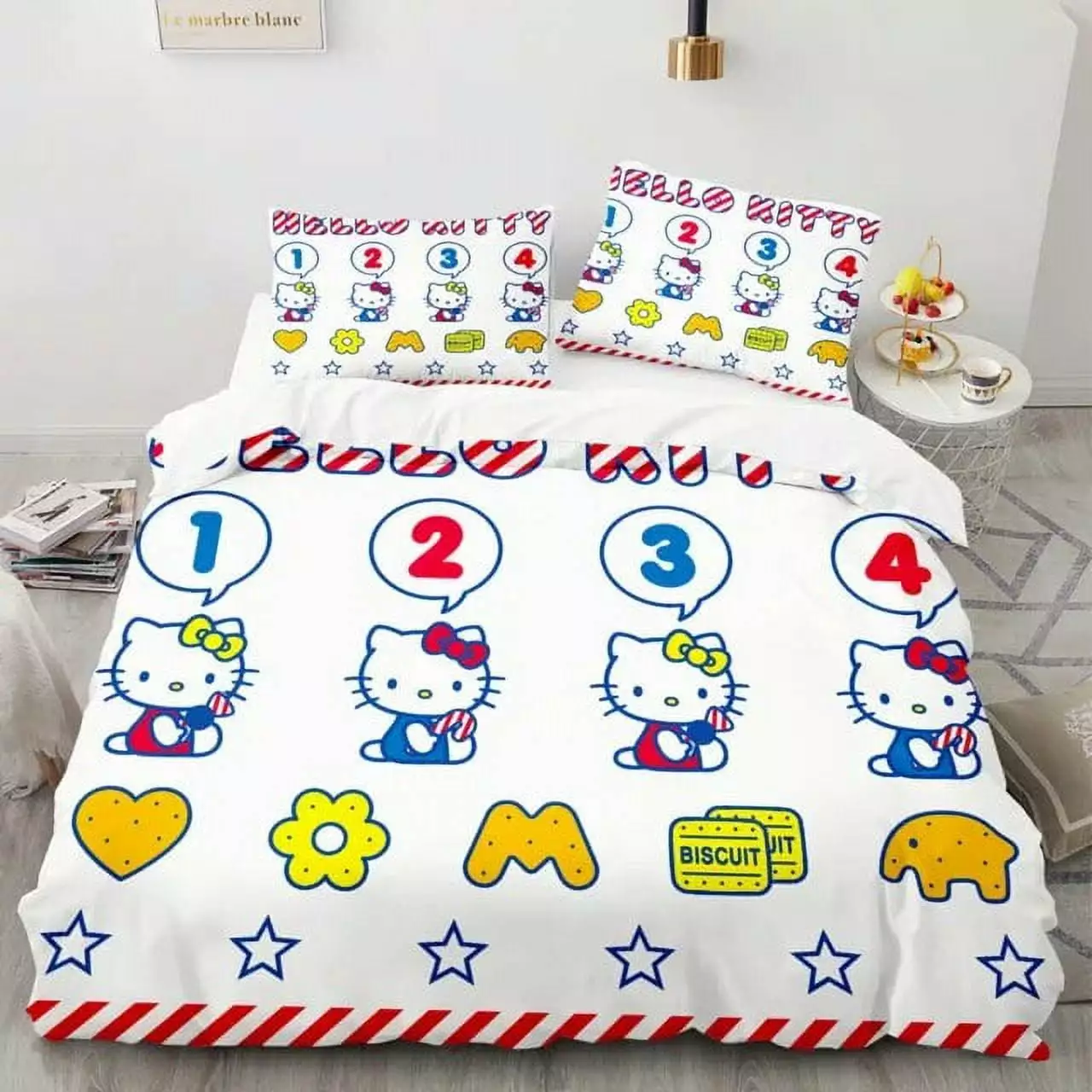 Cartoon Anime Sanrio Bedding Set Hello Kitty Kuromi Melody Quilt Duvet Cover Pillowcase Kawaii Girls Kids Queen King Bed Set