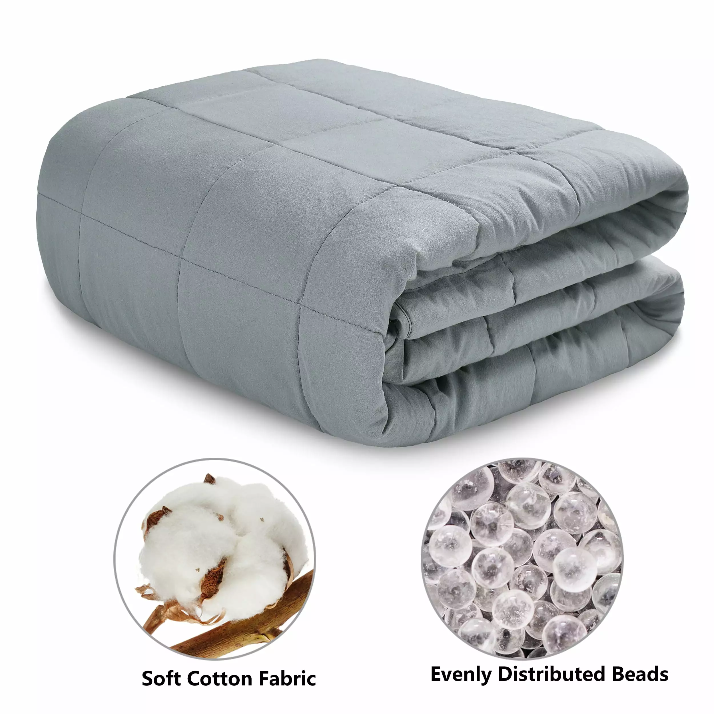 Catalonia 15lb Weighted Blanket for Kids Adult. Premium Heavy Blanket. 48??72. Cotton. Grey