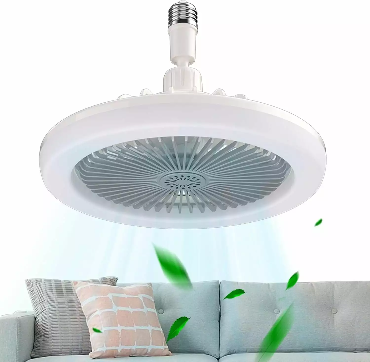 Ceiling Fan Light Mini FIMEI Socket Ceiling Fan with Light. Dimmable. 3 Wind Speeds. Remote Control