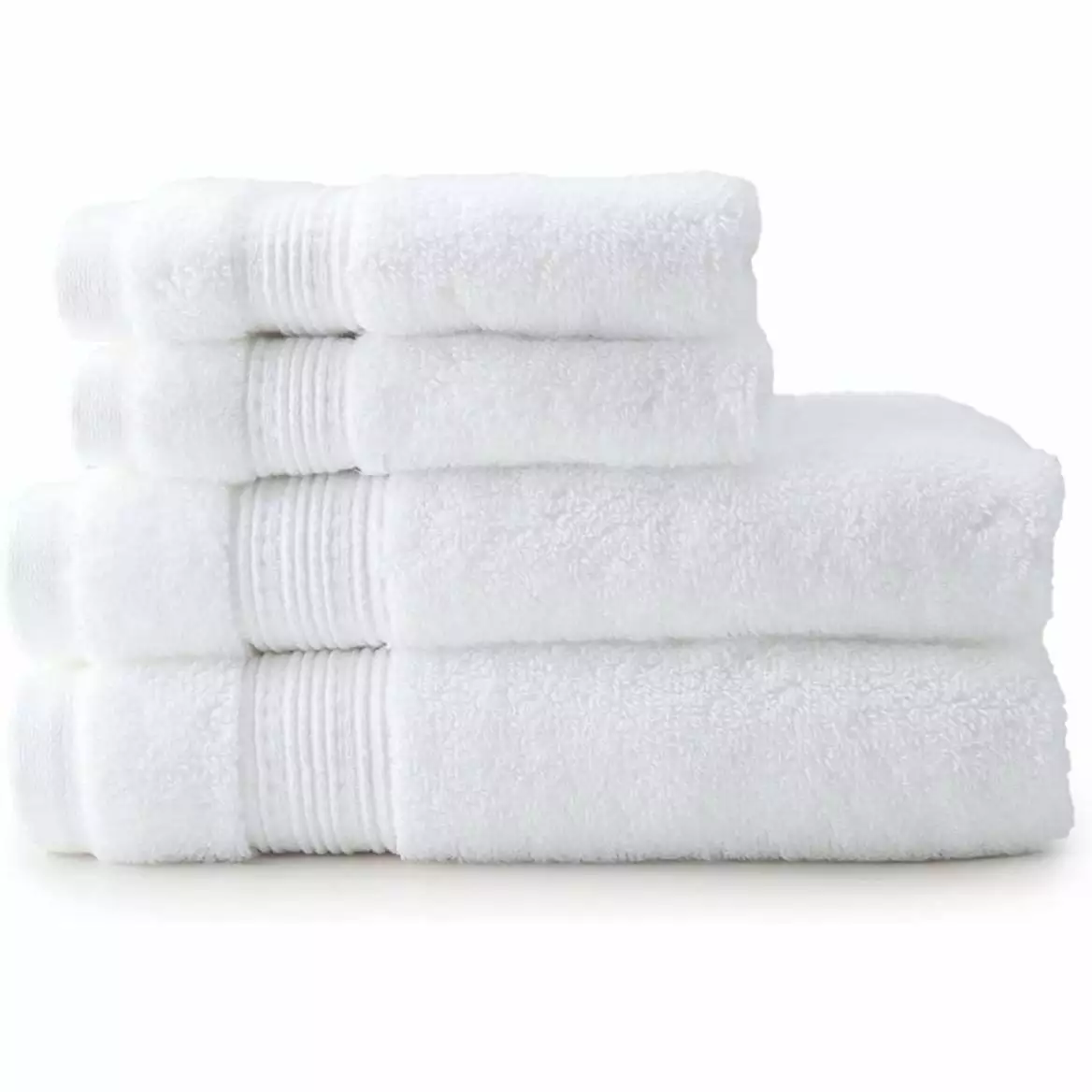 Charisma Luxury 100% Hygro Cotton Hand Towels & Wash Cloths 4 Piece Set - White