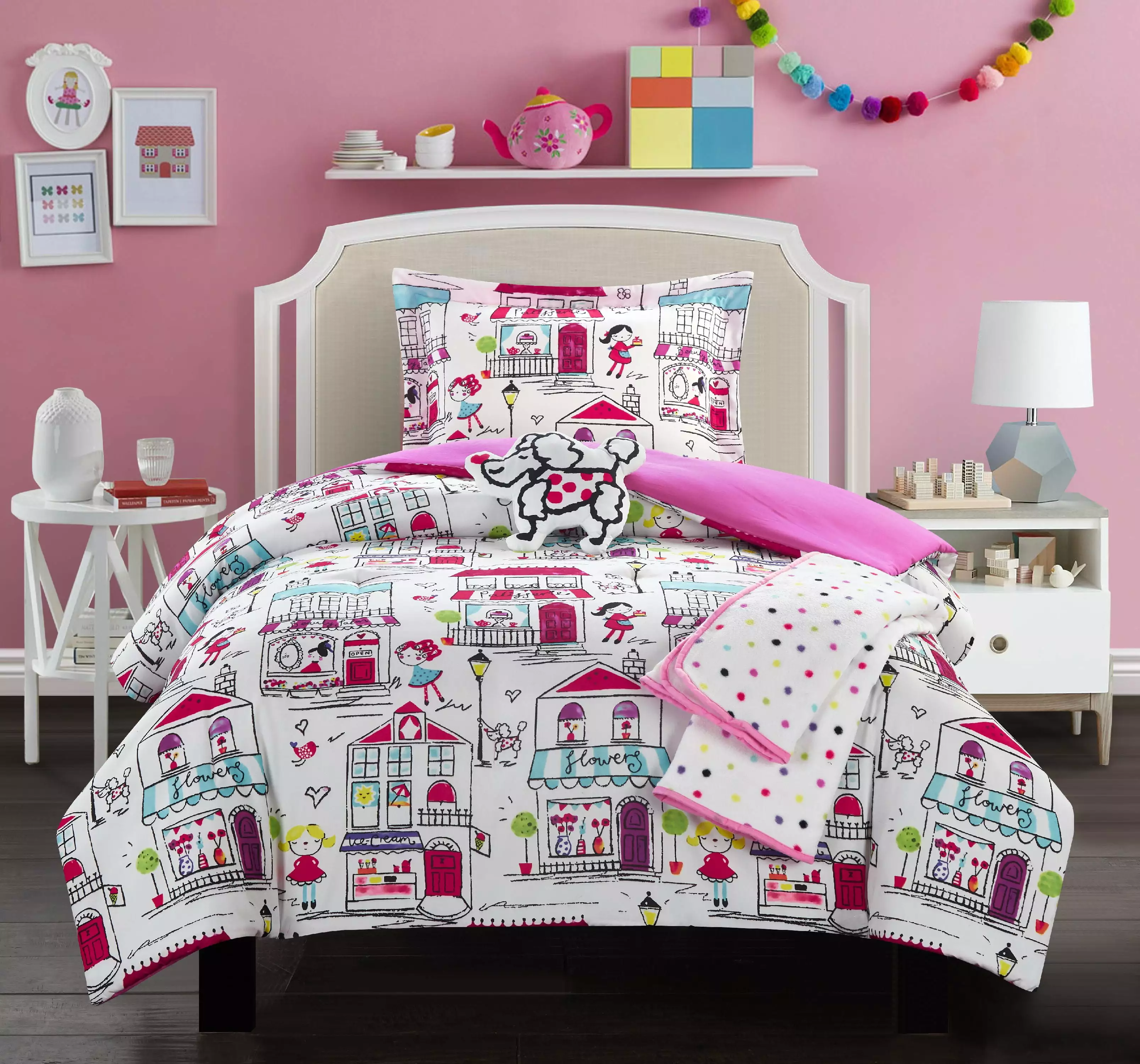 Chic Home Lego 4-Piece Graphic Comforter Set. Twin. Pink