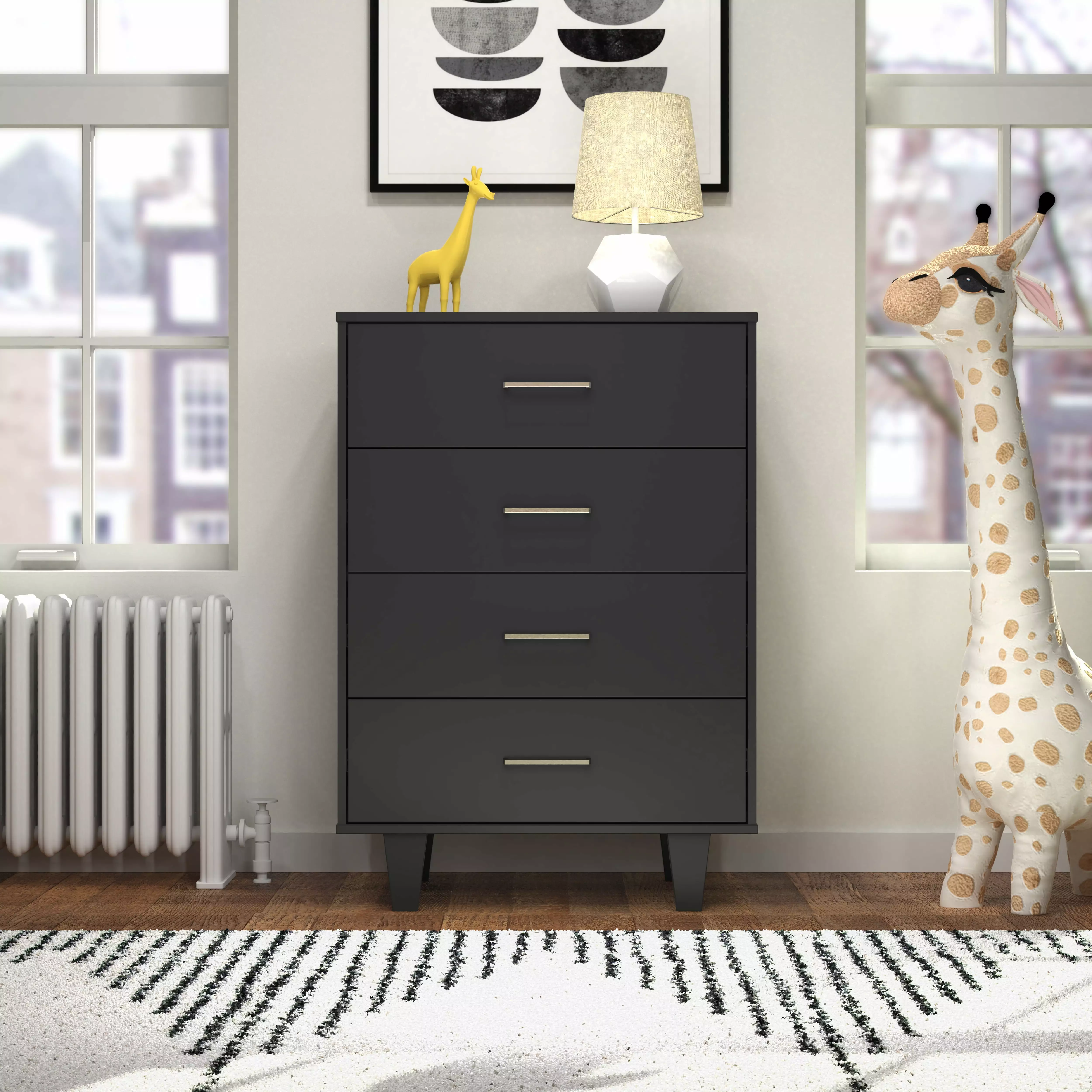 Child Craft Tremont 4 Drawer Chest. Ebony Black