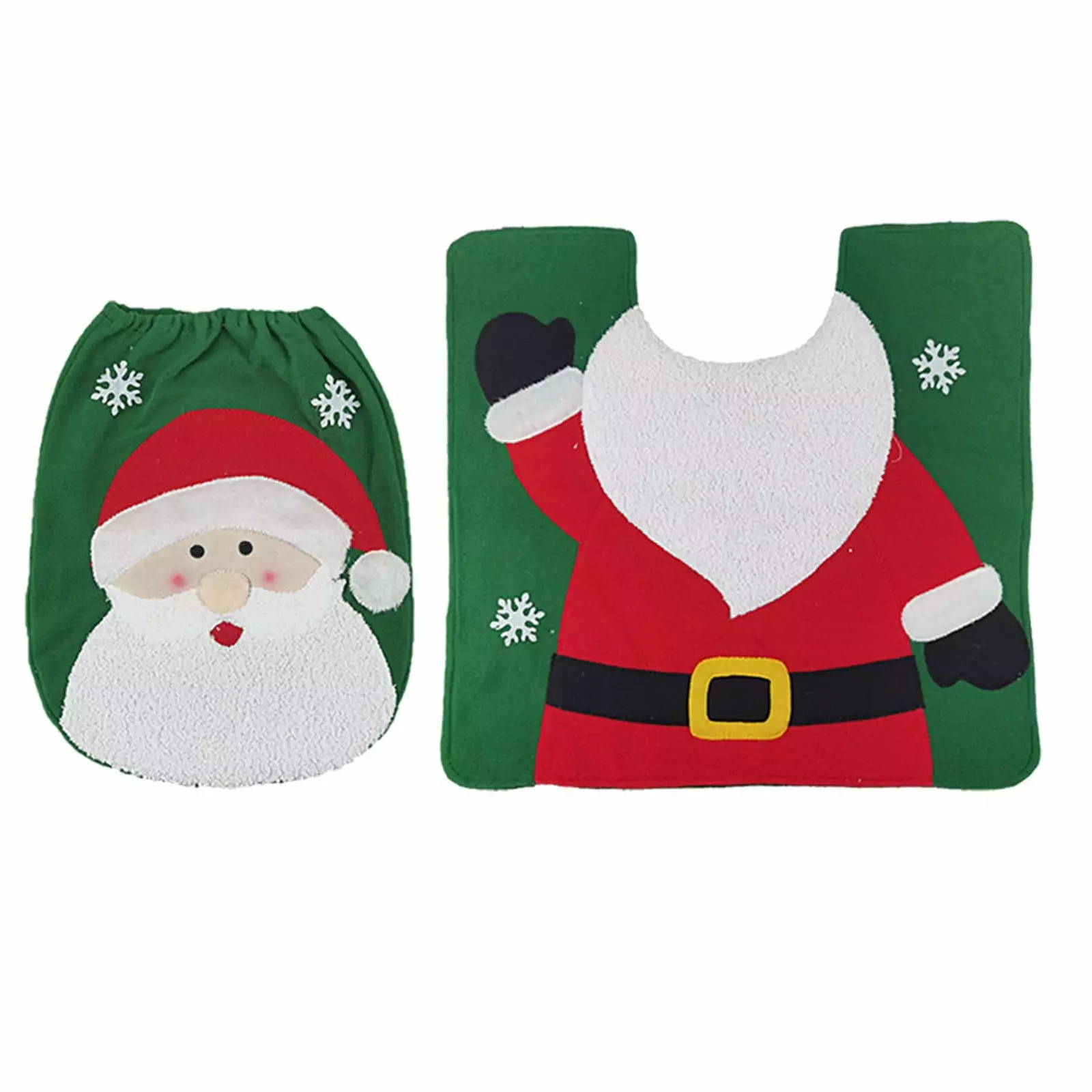 Christmas Bathroom Decorations Set Includes Christmas Toilet Seat Cover and Rug Set Fun Christmas Decoration Santa Claus Snowman Reindeer Bathroom Set Christmas Interior Decoration