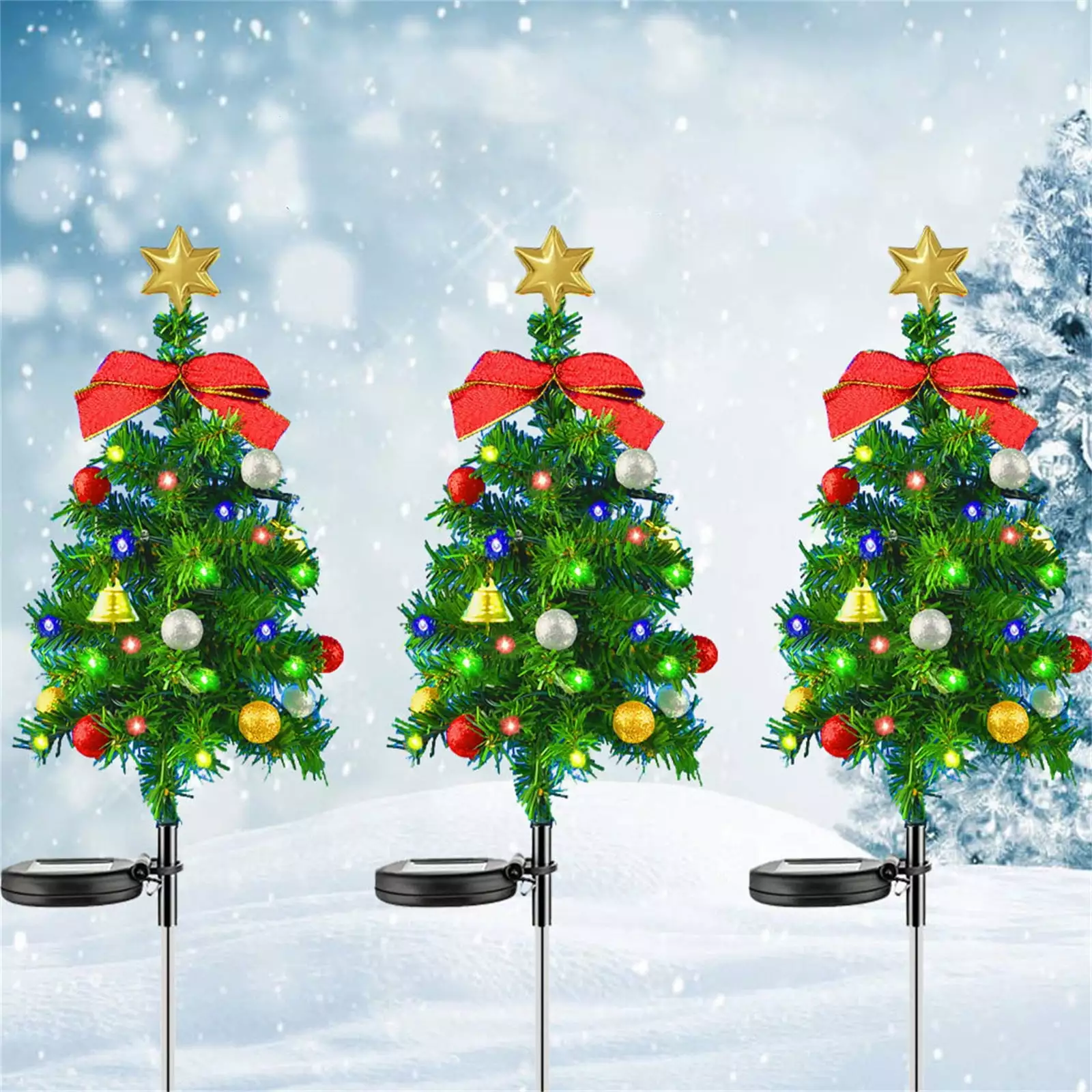 Christmas Decorations Ozmmyan Solar Christmas Decoration Light LED Christmas Tree Plug In Light Outdoor Garden Decoration Light Christmas Clearance Gifts for Family