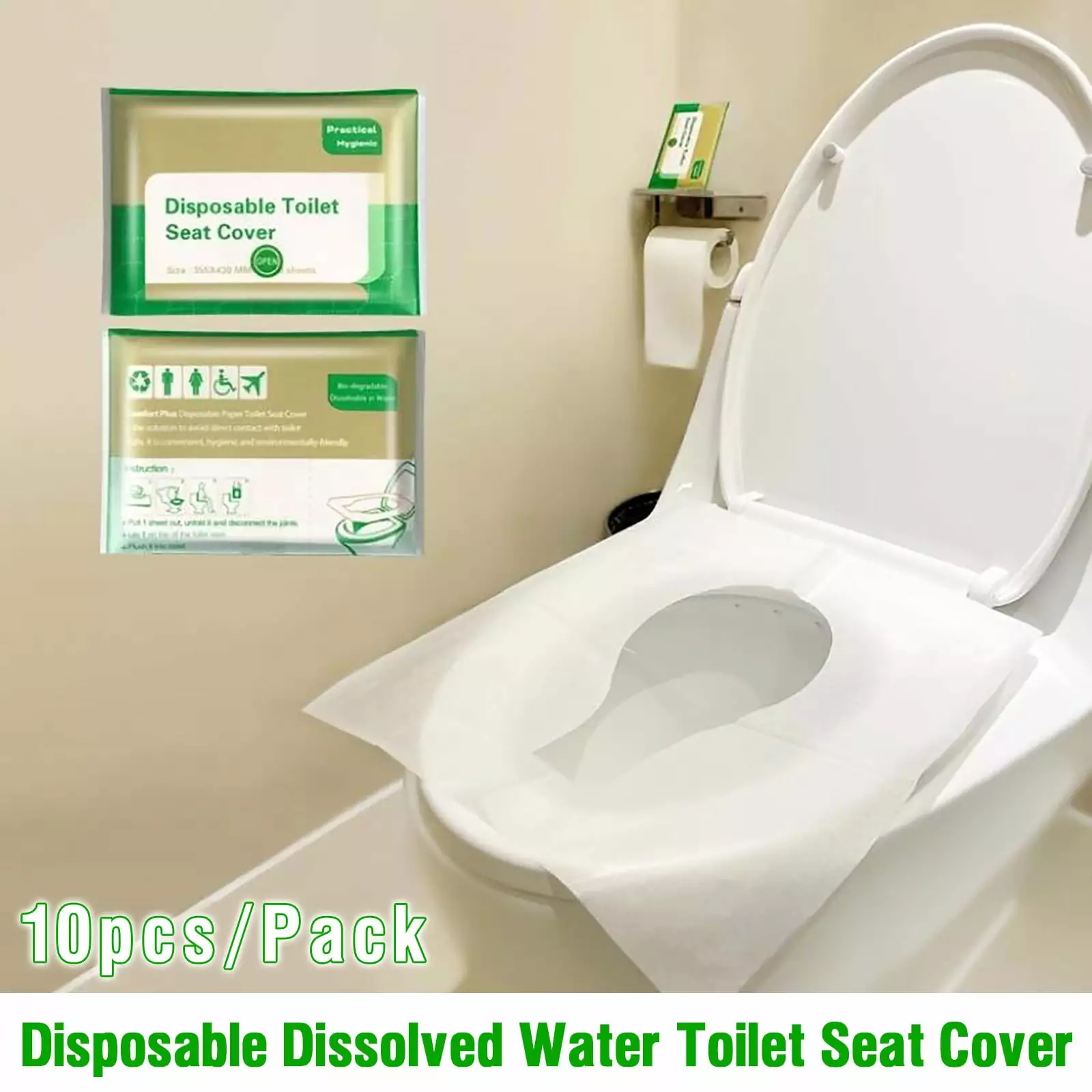 QTOCIO Bathroom Accessories. Disposable Toilet Seat Cover. Disposable Dissolved Water Toilet Seat Cover