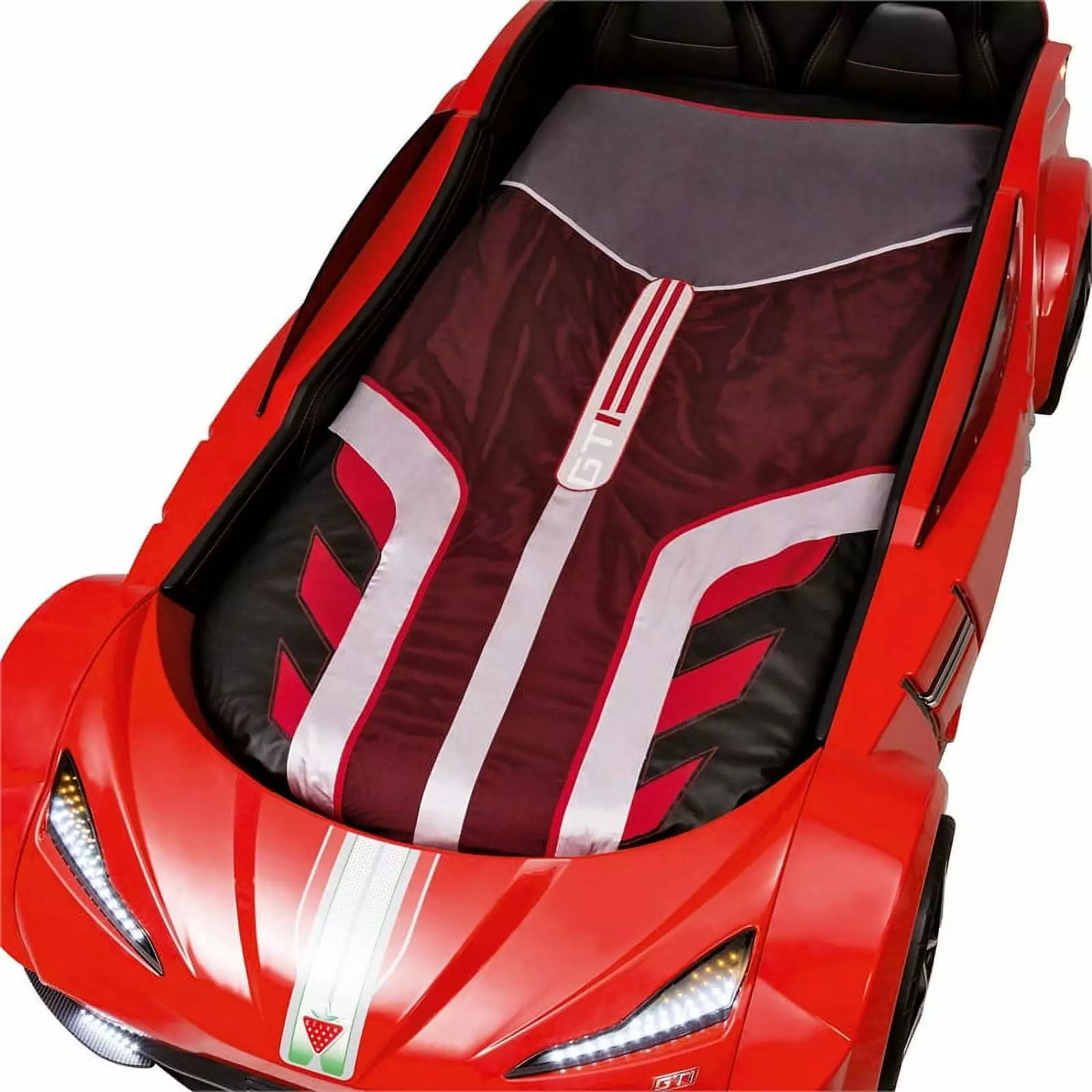 Cilek Kids Room GTS Fabric Twin Cool Comforter for Twin Race Car Bed in Red