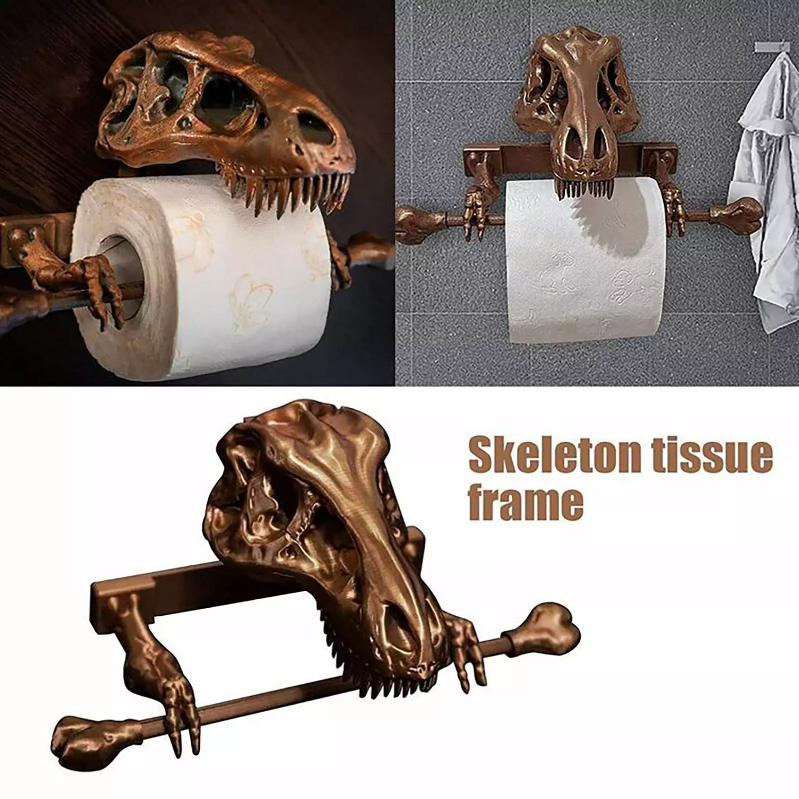 Clearance 50% ZKCCNUK Storage Skeleton Toilet Paper Holder Creative Dinosaur Tissue Paper Holder Organizer 1ML Closet Organizers and Storage