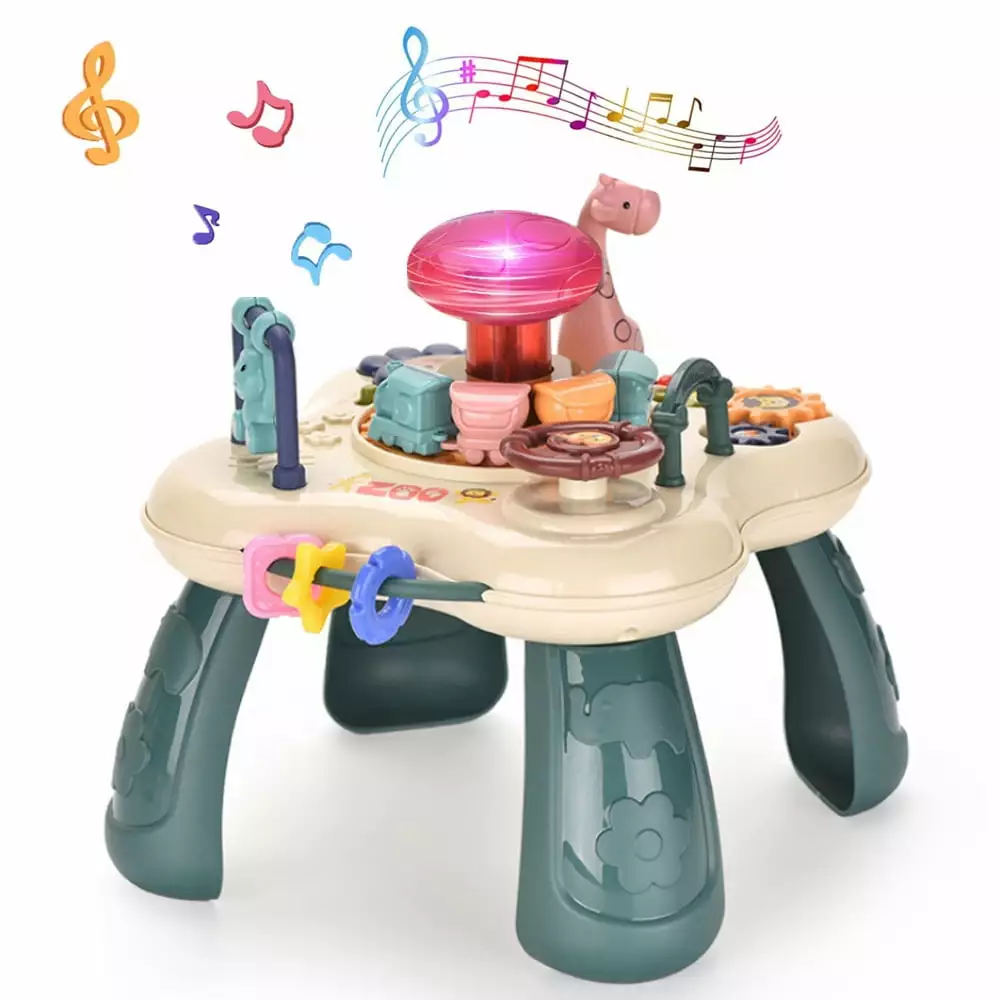 Clearance Baby Toys Musical Activity Table for 1 2 3 Year Old Boys Girls Gifts Toddler Infant Educational Learing Toys