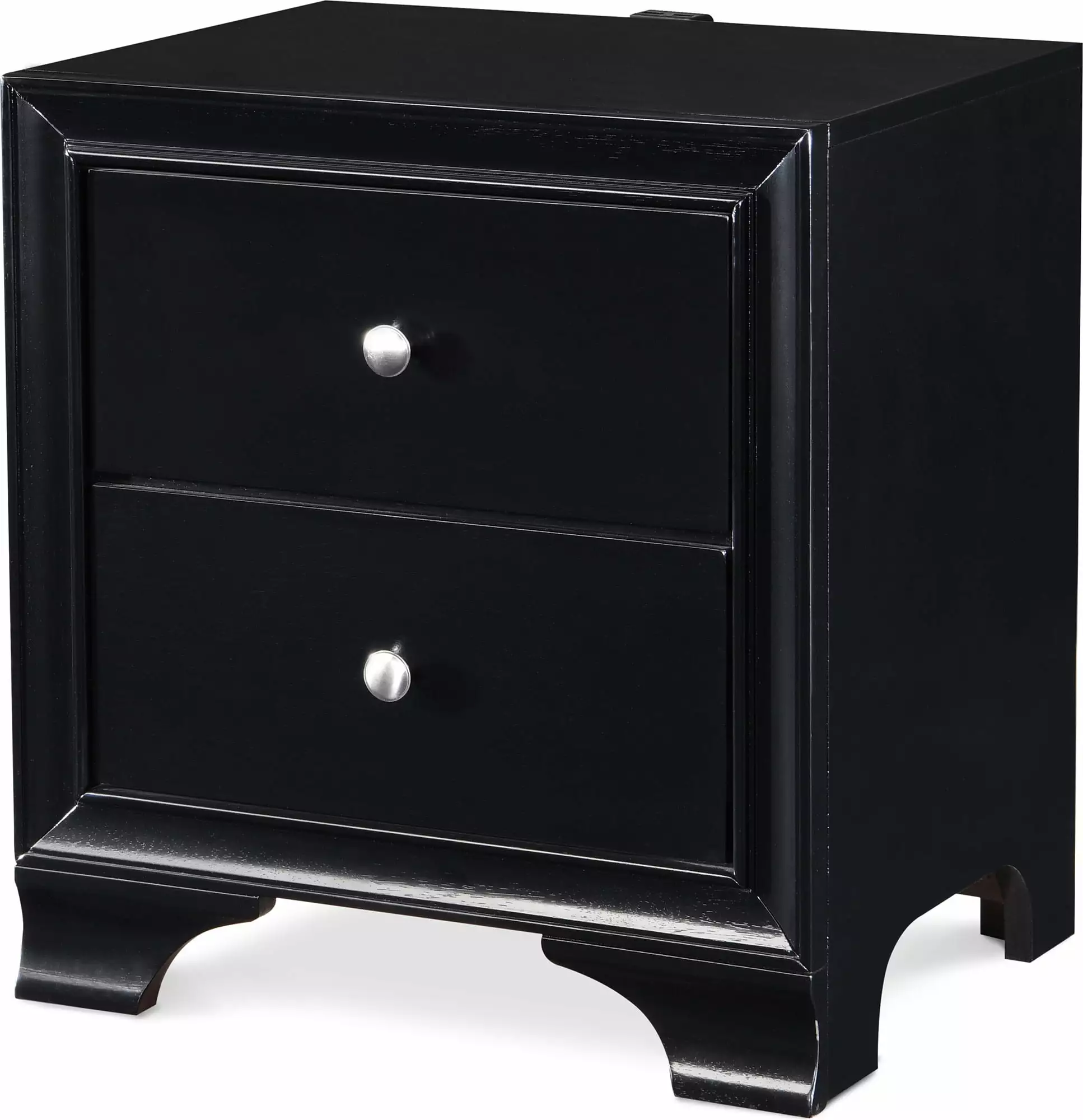 ClickDecor Edmond 2 Drawer Nightstand with USB Black