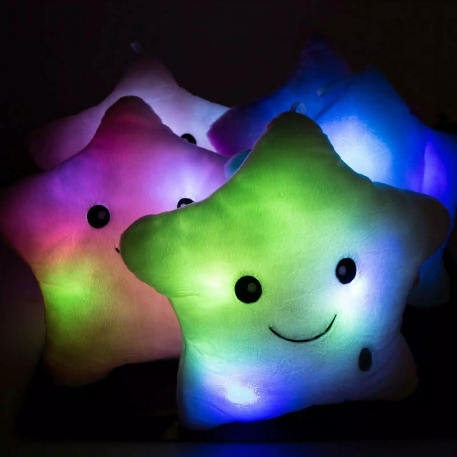 Colorful Body Pillow Star Glow LED Luminous Light Pillow Cushion Soft Relax Gift Smile 5 Colors Body Pillow