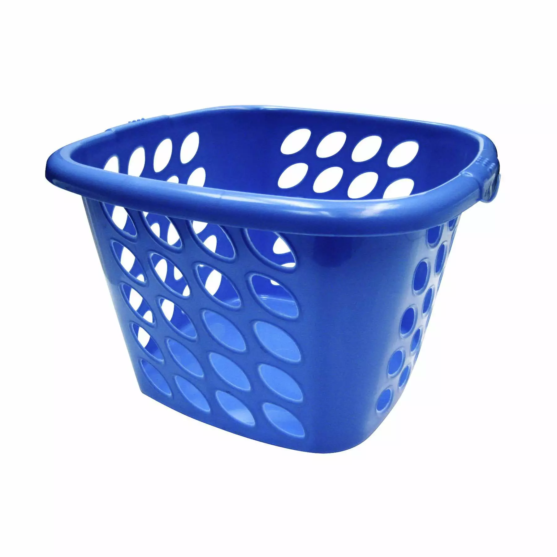 Compac Home Plastic Ocean Blue Square Laundry Basket Carry and Organize Laundry at Home or On the Go