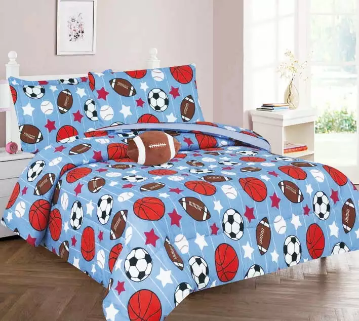 Complete bed in bag comforter full size 8pc toy rocket bedding comforter with plushie toy friend and matching sheet set for kids bedroom d??cor for girls boys