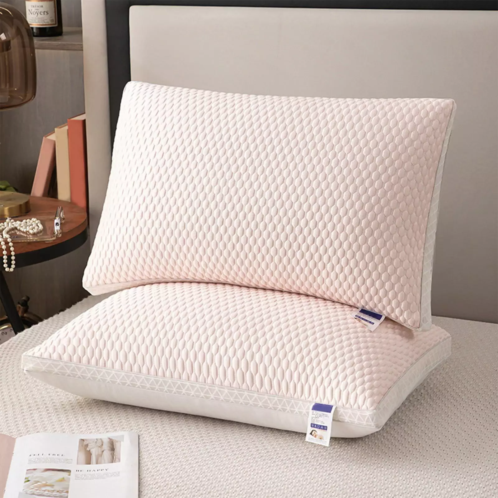 Cool Bed Pillows For Sleeping For Stomach Sleepers Hotel Quality Firm Luxury Down Filling Supportive For Hot Sleepers