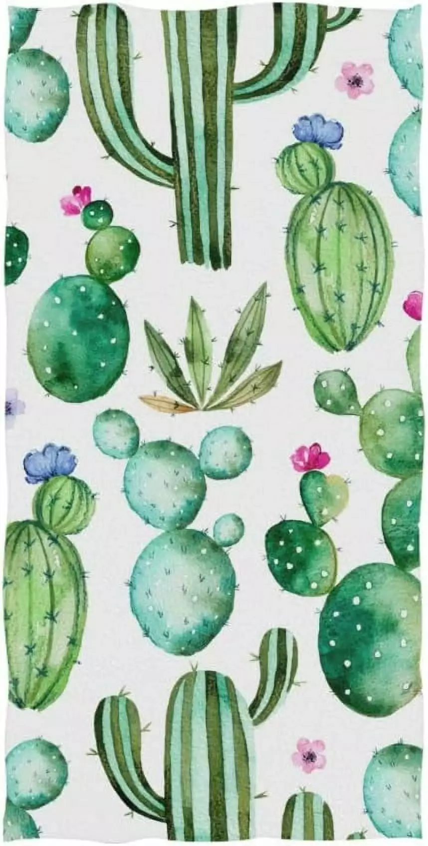 Coolnut Watercolor Cactus Flowers Hand Towel Cotton Bathroom Towel for Hand Face Gym Spa