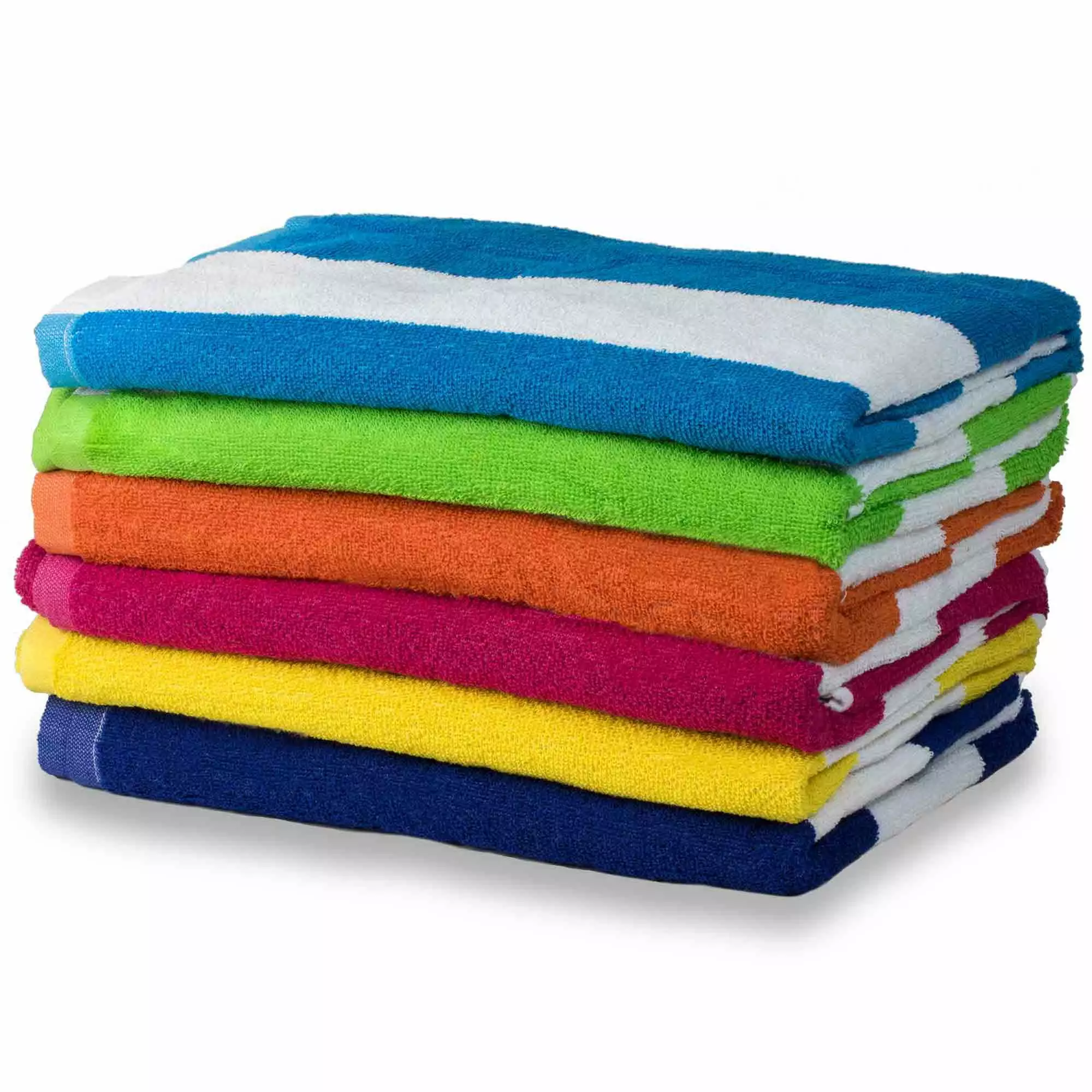 Copa Cabana 6- Piece 100% Cotton Beach Towel Set. 30 x 60. Multicolor