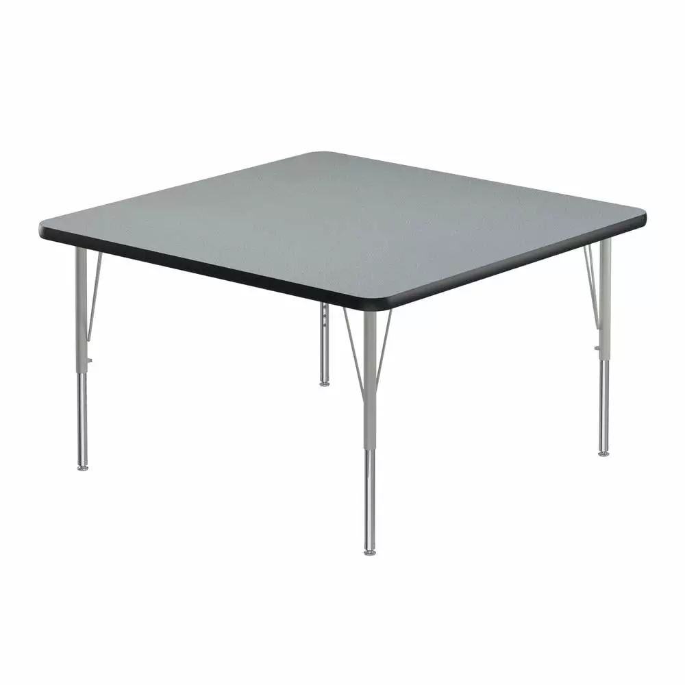 Correll Inc. Commercial Laminate Top Activity Tables. 42x42 SQUARE GRAY GRANITE. BLACK