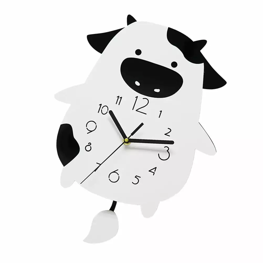 Cow Swing Wall Clock Clocks Mute Wall Clock Office Clock Bed Room Decor Cow Clock Cow Shaped Clock Child