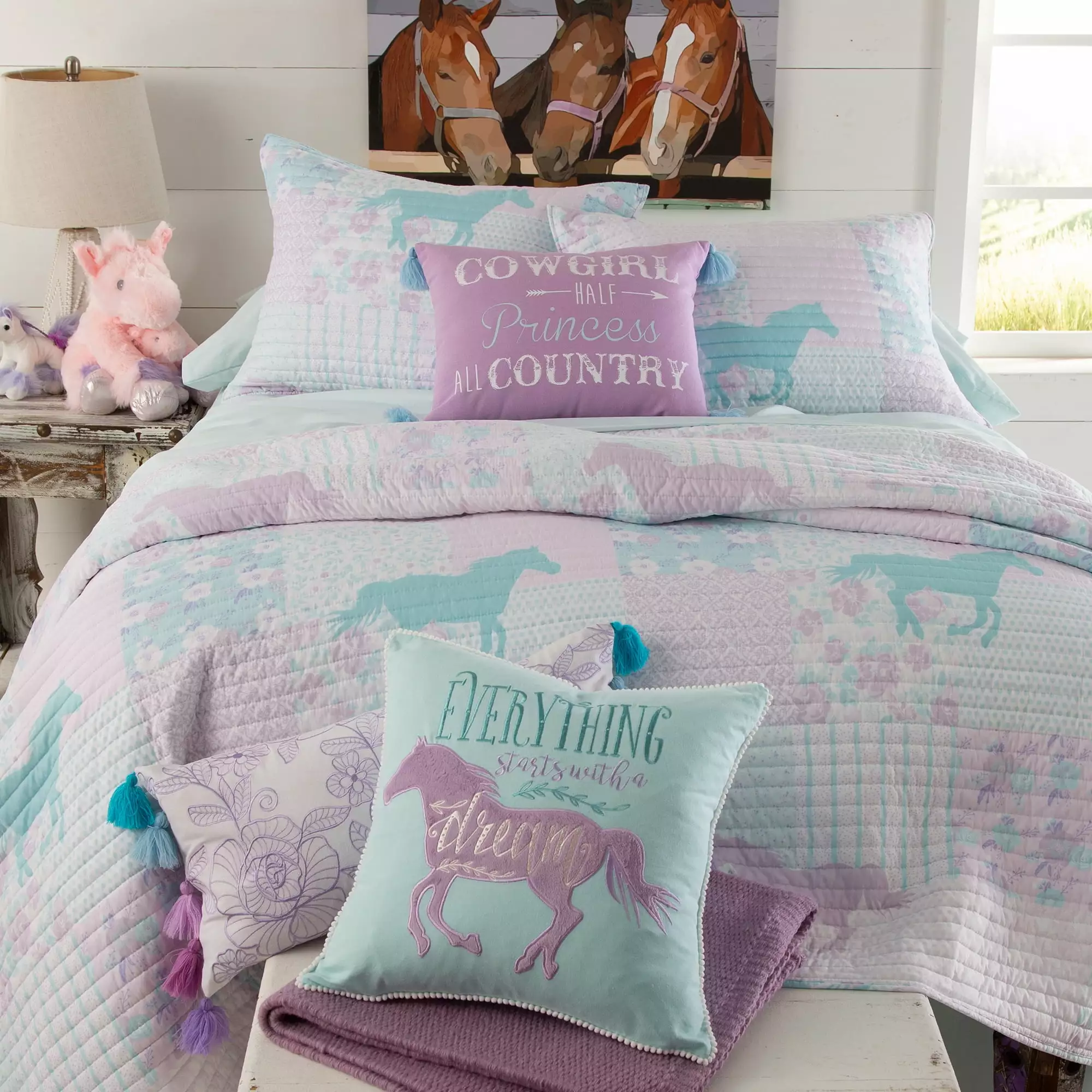 Cowgirl Princess Bed-in-a-Bag Quilted Bedding Size Full