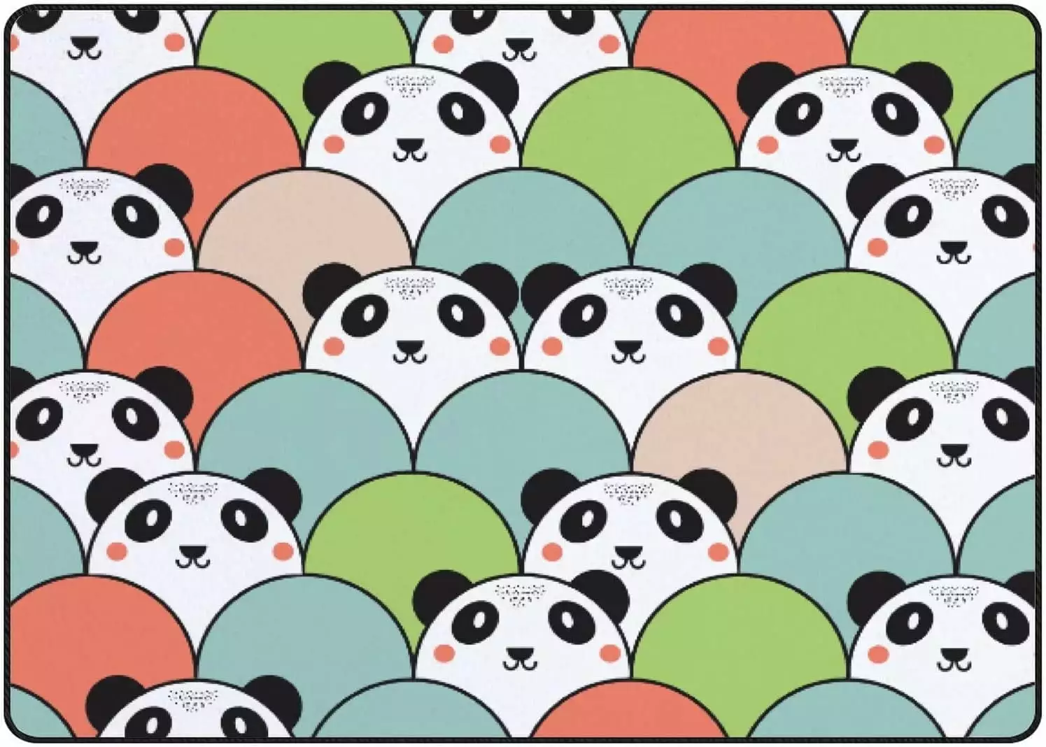 Crawling Indoor Carpet Play Mat Cute Panda Colorful for Living Room Bedroom Educational Nursery Floor Mat Area Rugs 72x48inch