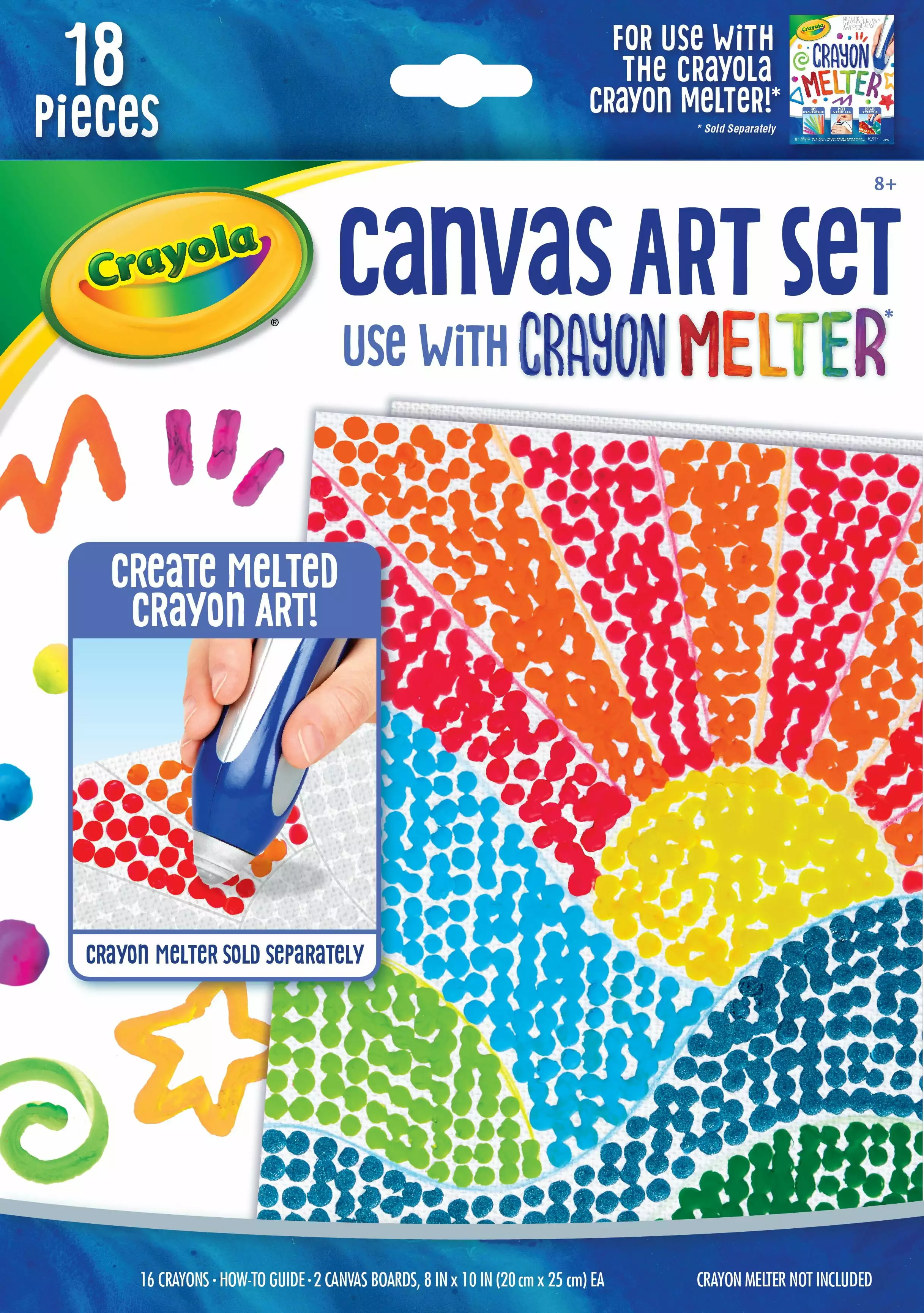 Crayola Crayon Melter Accessory Pack. Canvas Art. 18 Count