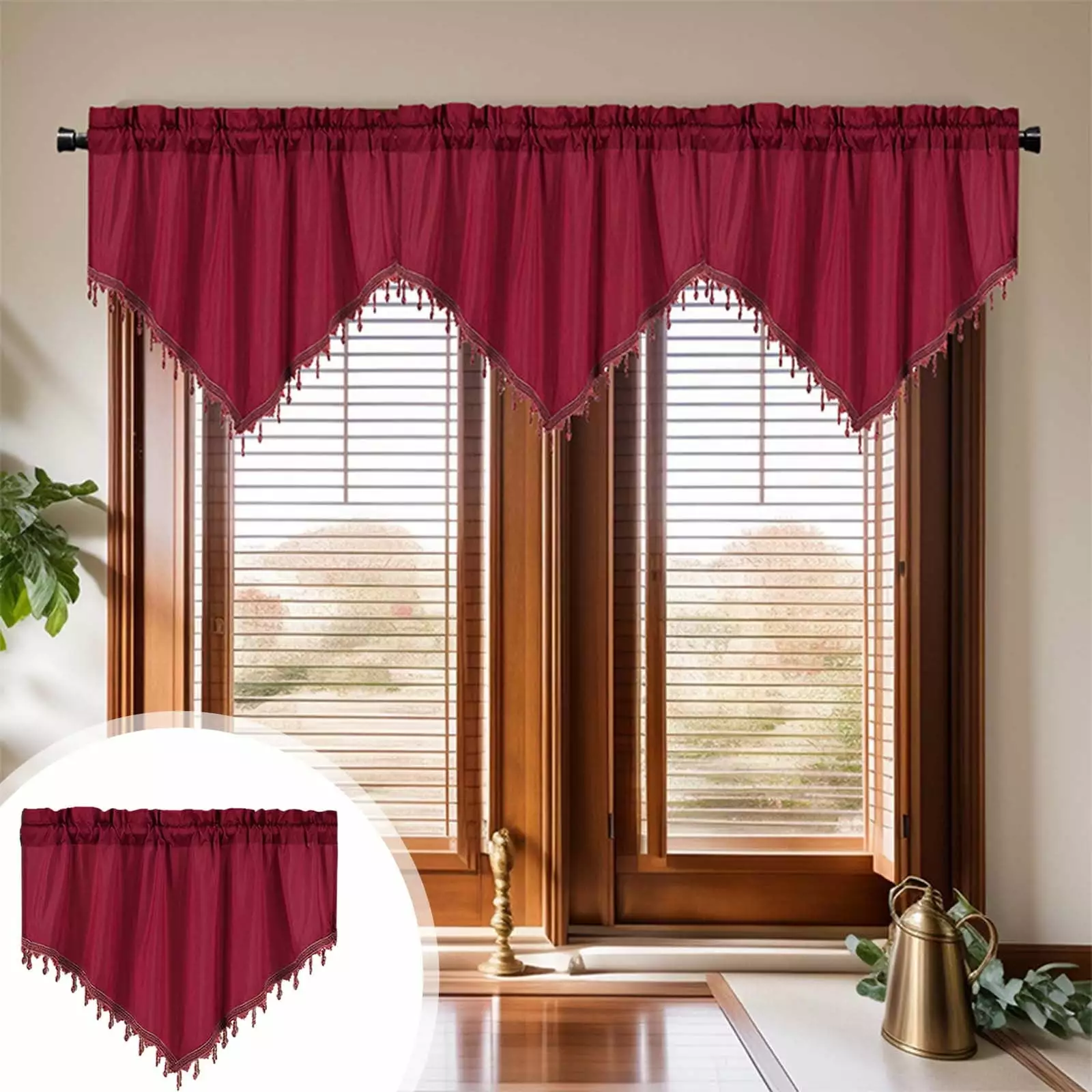 Curtains Short Curtains Solid Color Curtains Triangular Curtains Household Curtains Small Curtains Through Rod Curtains for Home Flash Deals Summer Shop