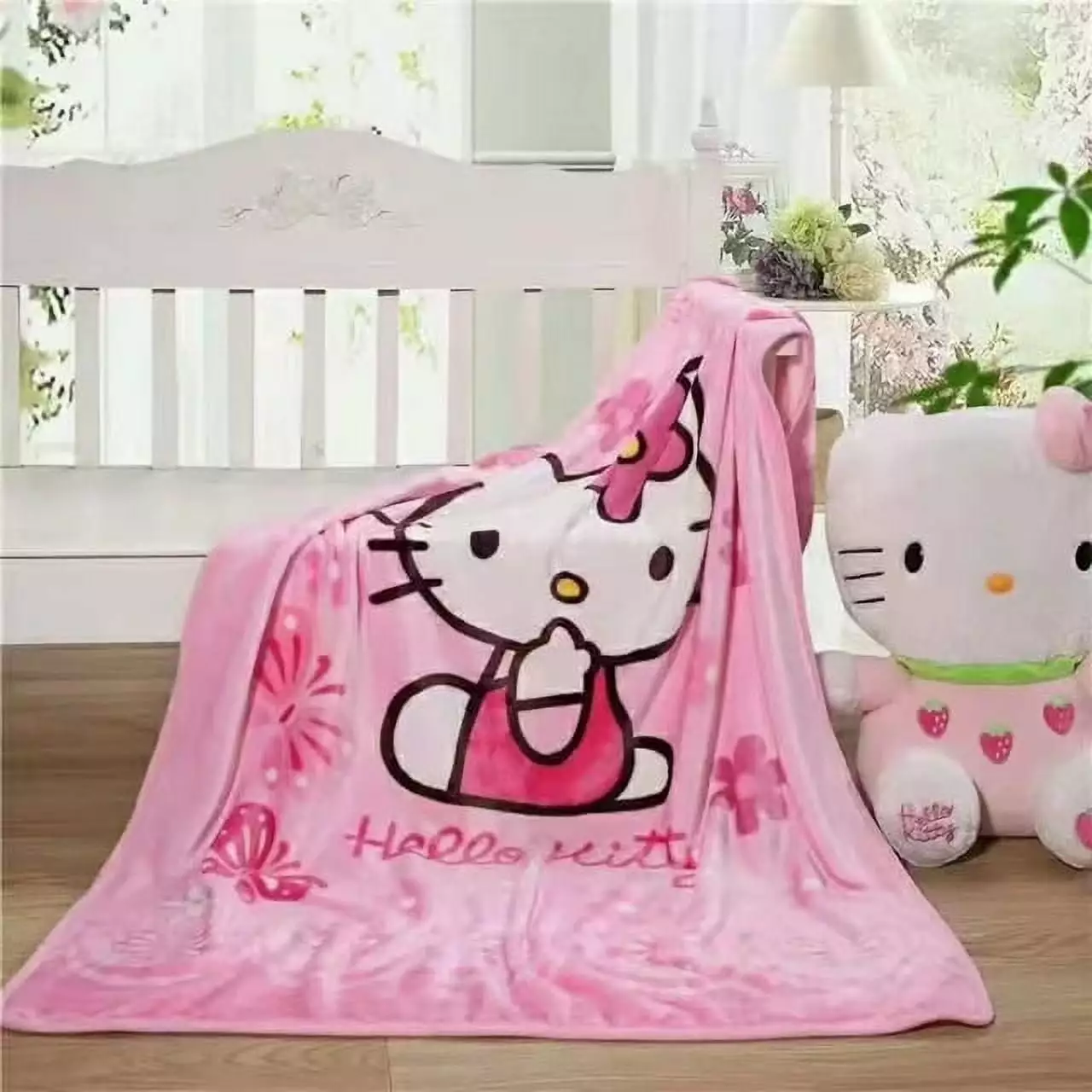 Cute Sanrio Hello Kitty Animal Blanket Anime Printed Cartoon Girl Baby Nap Warm Throw Blanket Bedding Quilt Travelling Camping