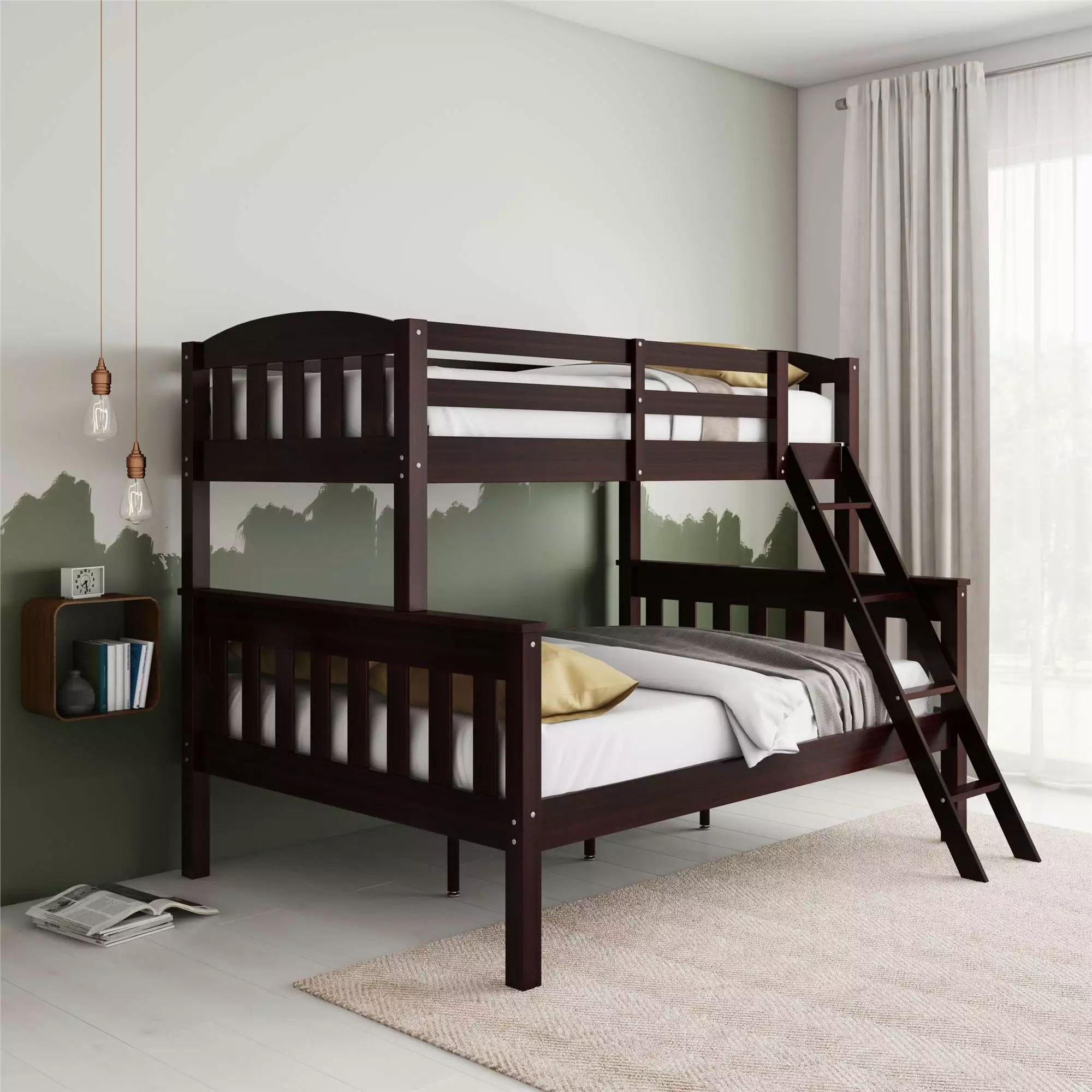 DHP Airlie Twin-Over-Full Bunk Bed with Ladder. Espresso