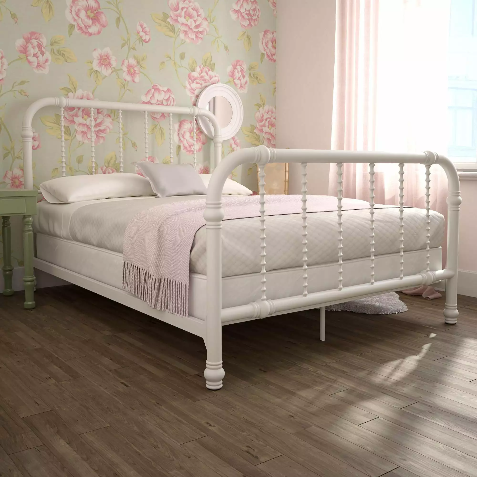 DHP Jenny Lind Metal Bed. Full. White