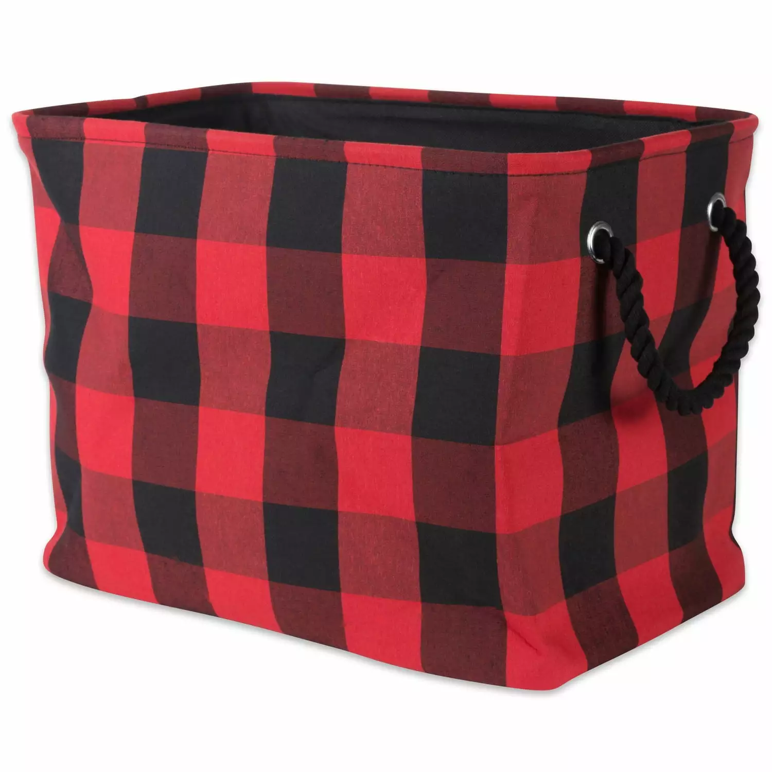 DII Rectangle Polyester Buffalo Check Large Storage Bin in Red/Black