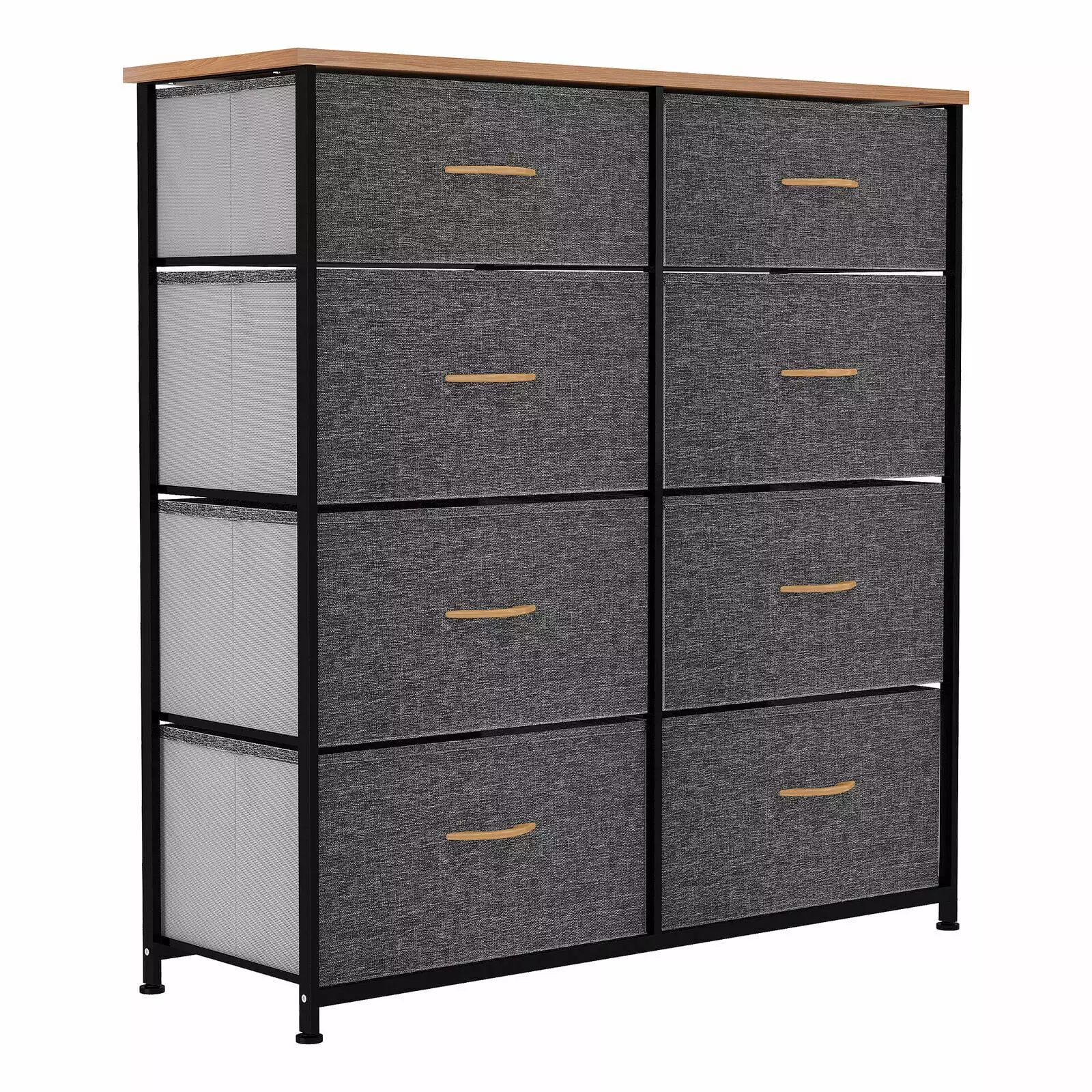 DWVO 50 Gallon Metal. Fabric and Wood Drawer Chests. Gray