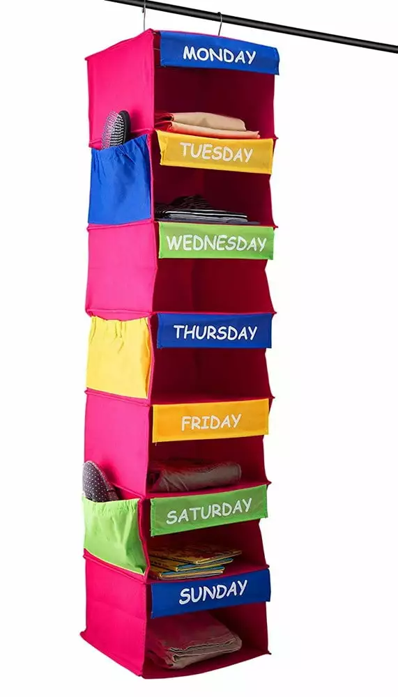 Daily Activity Organizer - Kids 7 Shelf Portable Closet Hanging Closet Organizer Great Closet Solutions