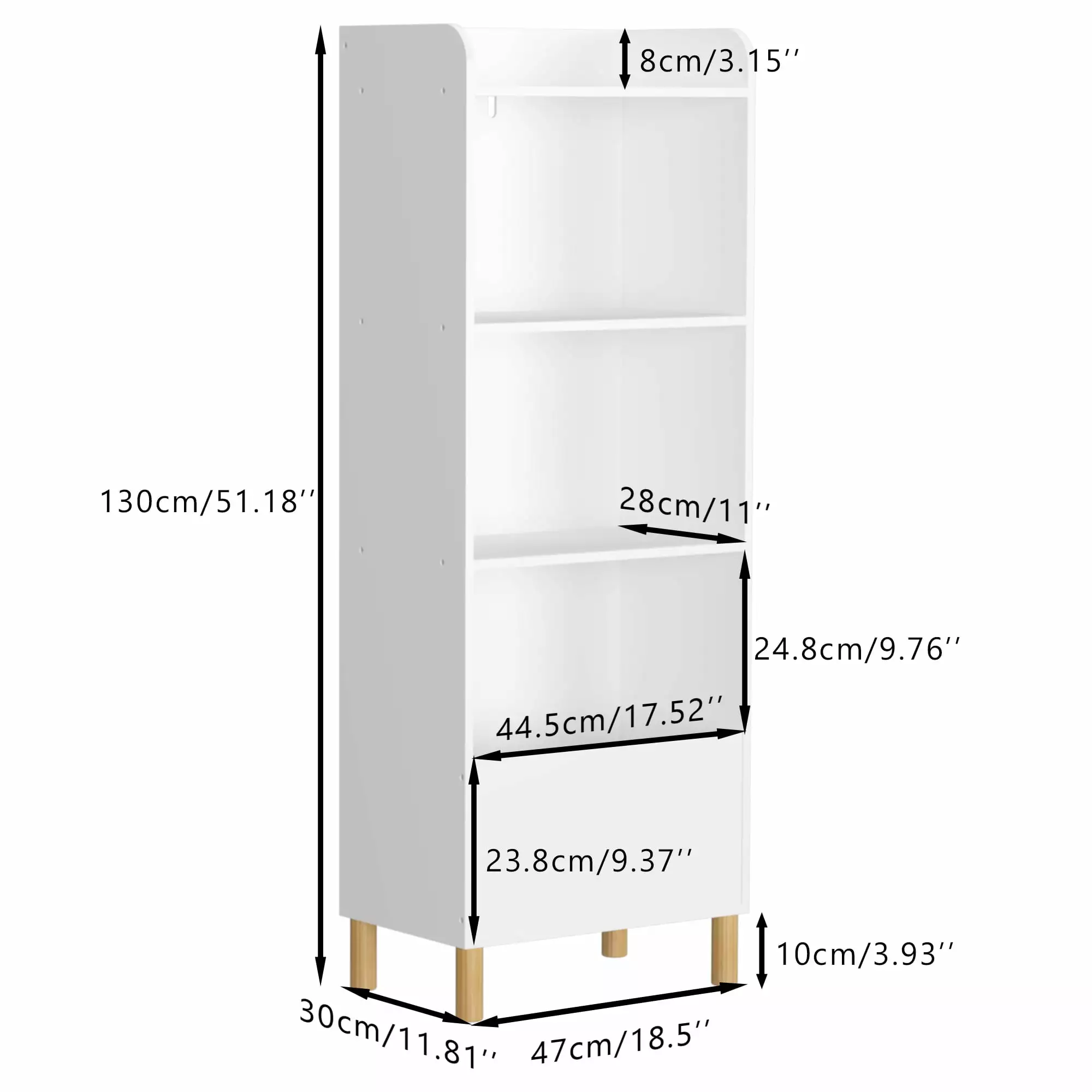 Dcenta Kids 4-Tier Bookcase. Children's Book Display. Bookshelf Toy Storage Cabinet Organizer for Children's Room. Playroom. Nursery