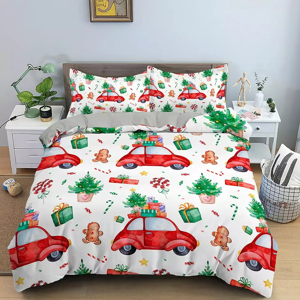 Dear Santa. Christmas. Jingle Bells. Holiday Twin Quilt & Sham Set