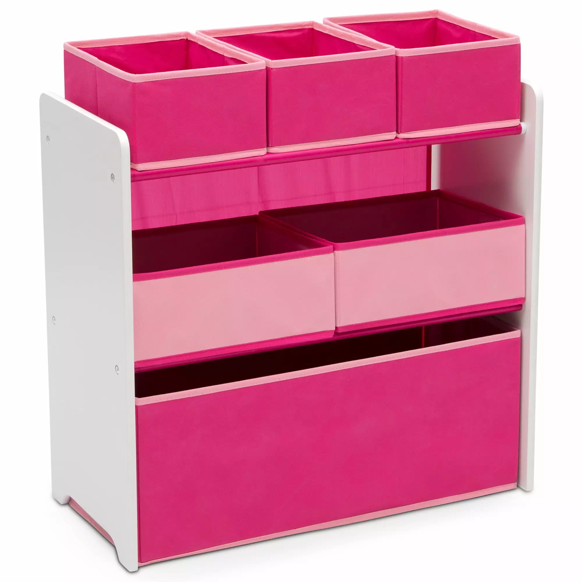 Delta Children 6 Bin Design and Store Toy Organizer. White/Pink