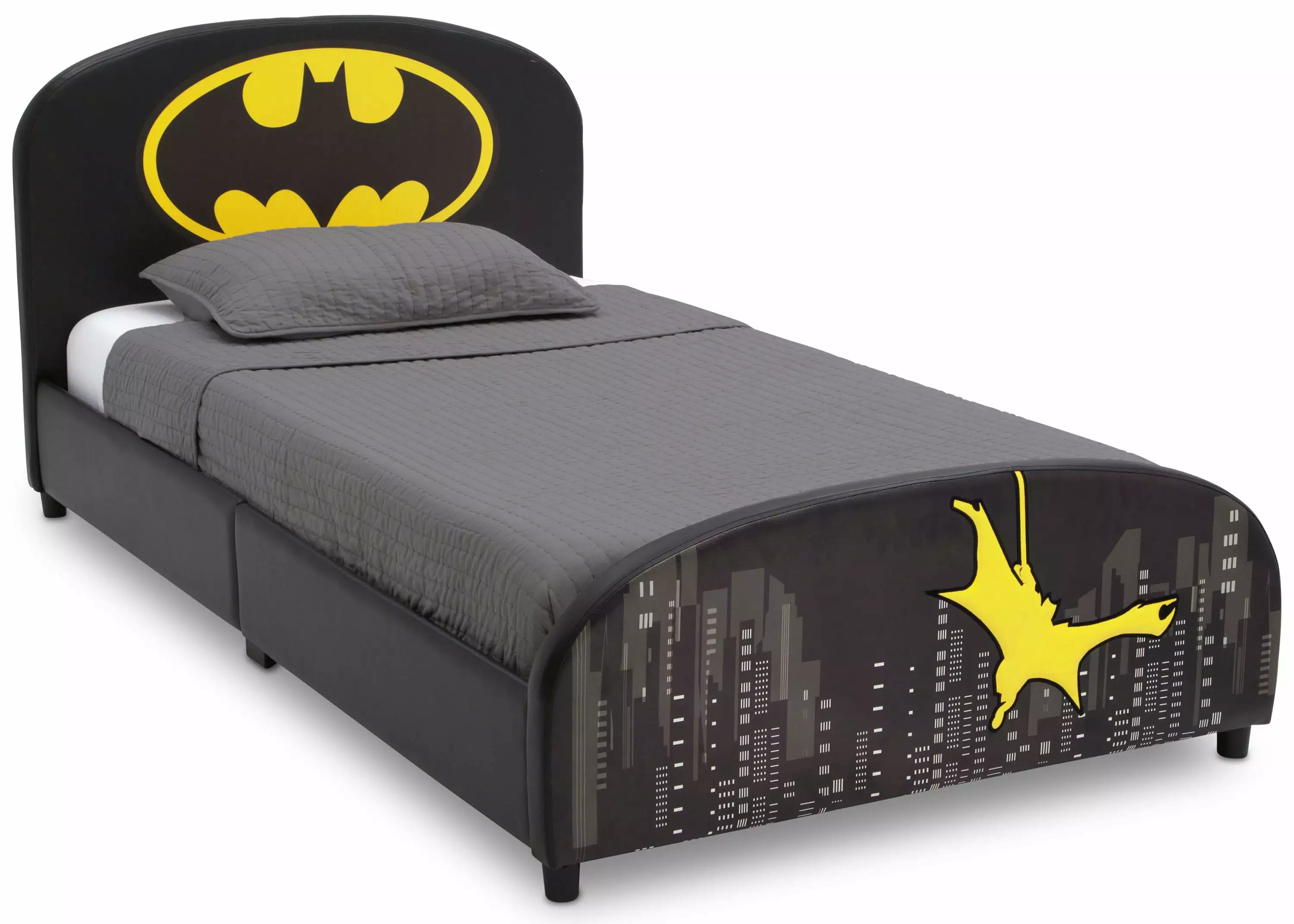 Delta Children DC Comics Batman Upholstered Twin Bed. Black