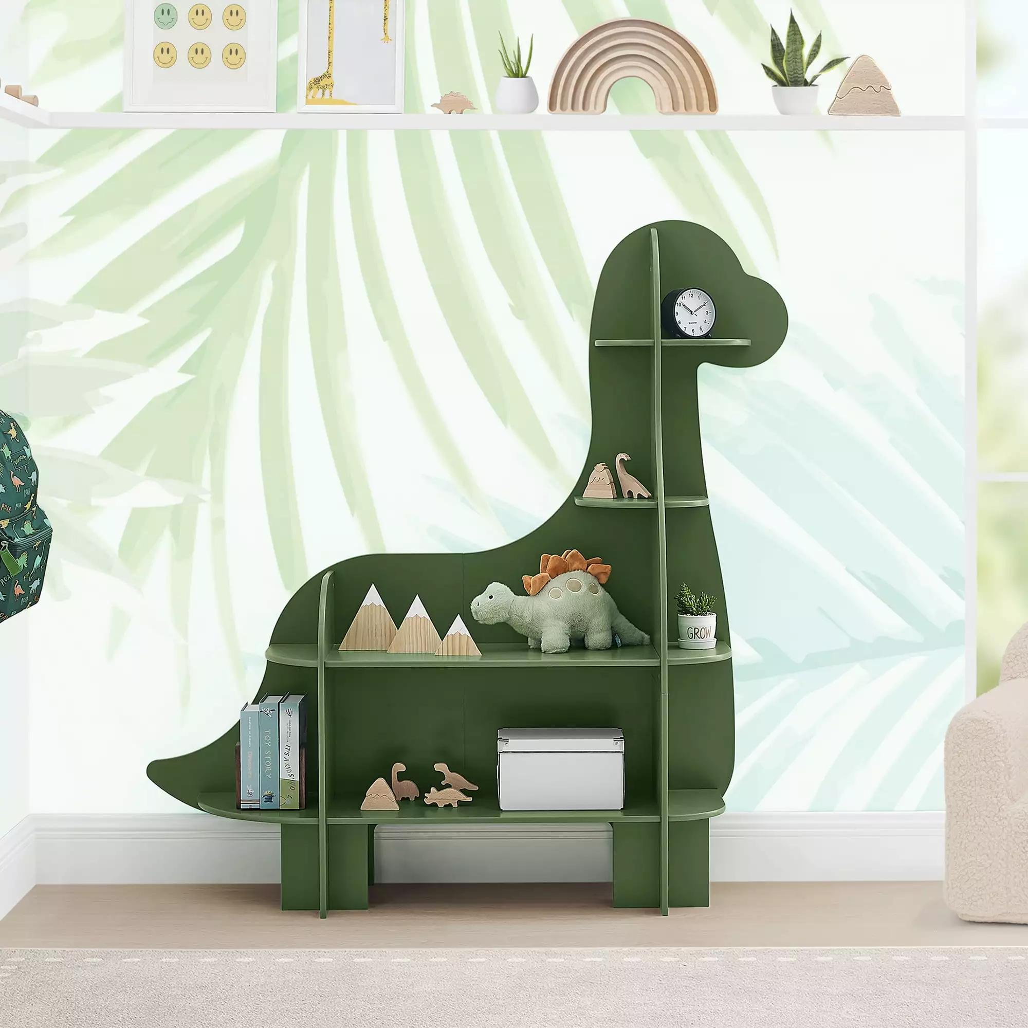 Delta Children Dinosaur Bookcase - Greenguard Gold Certified. Fern Green