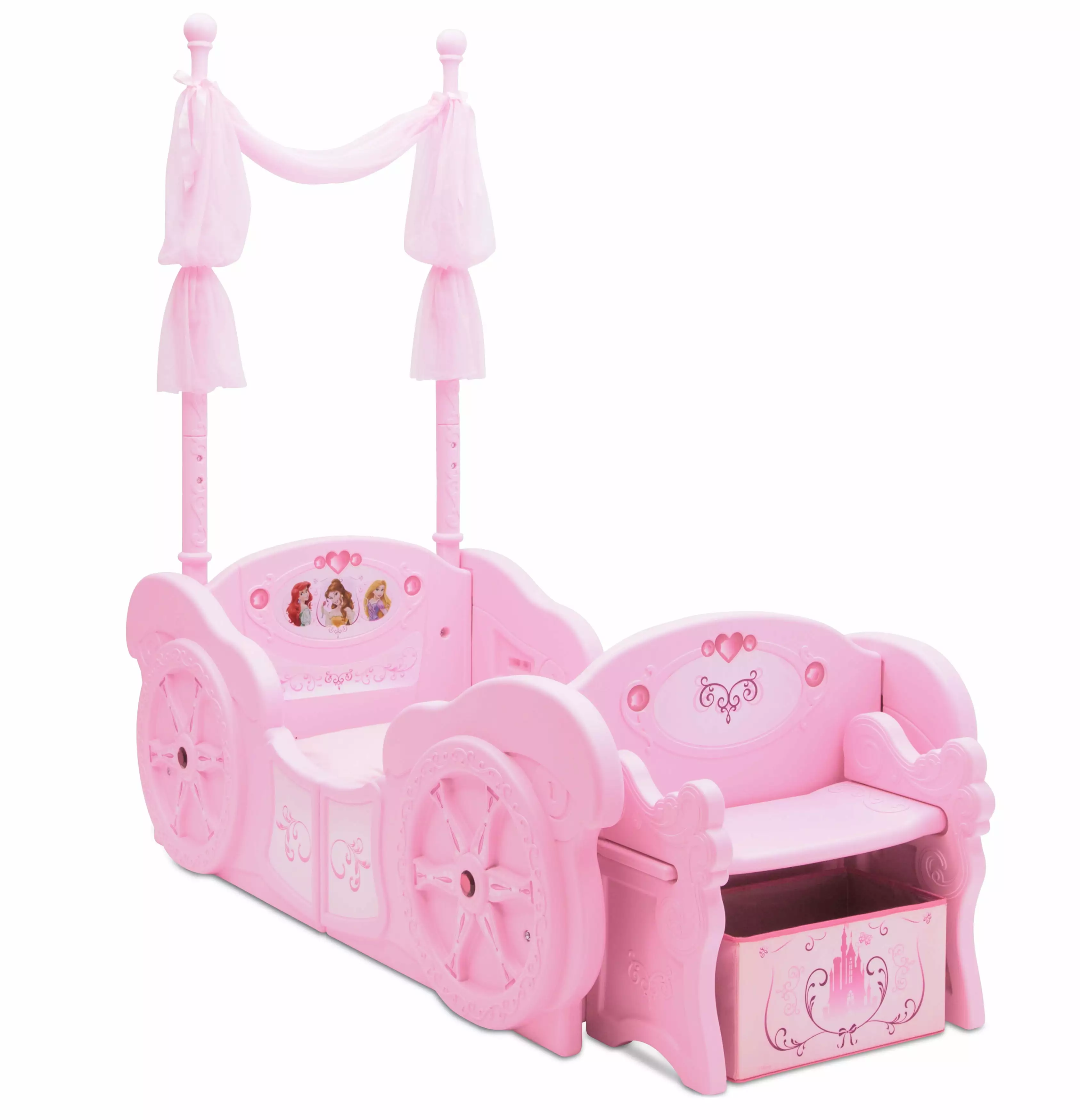 Delta Children Disney Princess Plastic Carriage Toddler-to-Twin Bed