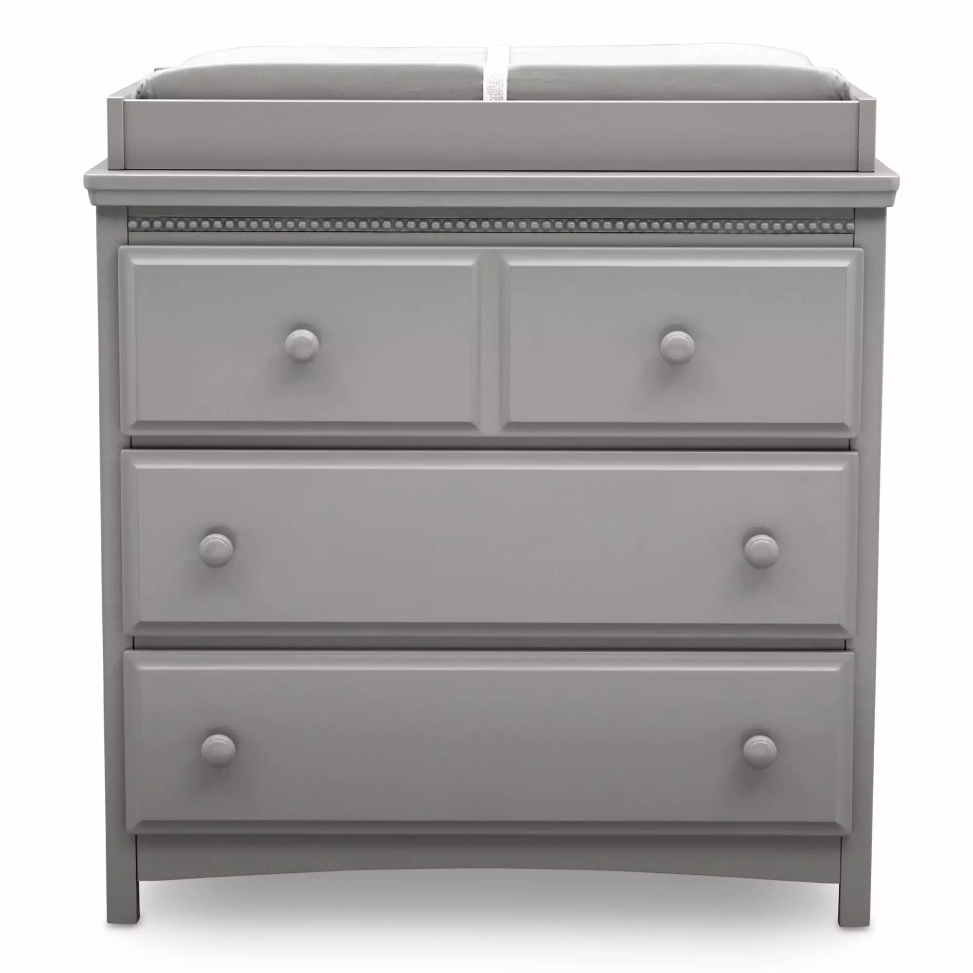 Delta Children Waverly 3 Drawer Dresser with Changing Top and Interlocking Drawers. Grey