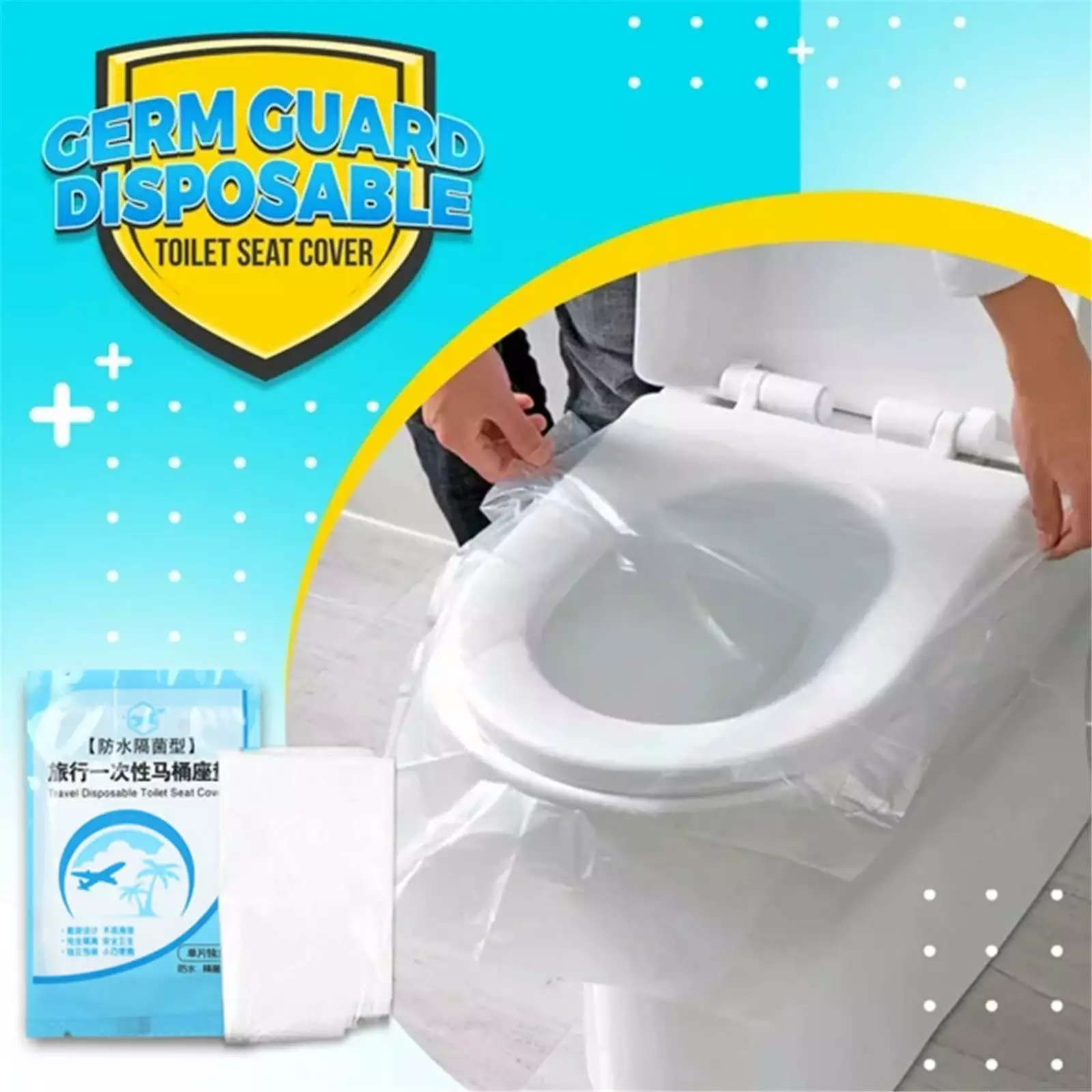 Dengmore Gift 100PCS Toilet Seat Covers Plastic Travel Disposable Toilet Seat Cover Disposable white