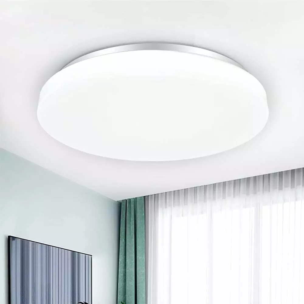 Depuley20W Led Flush Mount Ceiling Light Fixture. Waterproof Led Ceiling Lights. 10 Inch 6000K Daylight 1650lm 100W Equivalent Bathroom Ceiling Lamp for Kitchen. Laundry. Bedroom. Hallway. Non Dimmabl