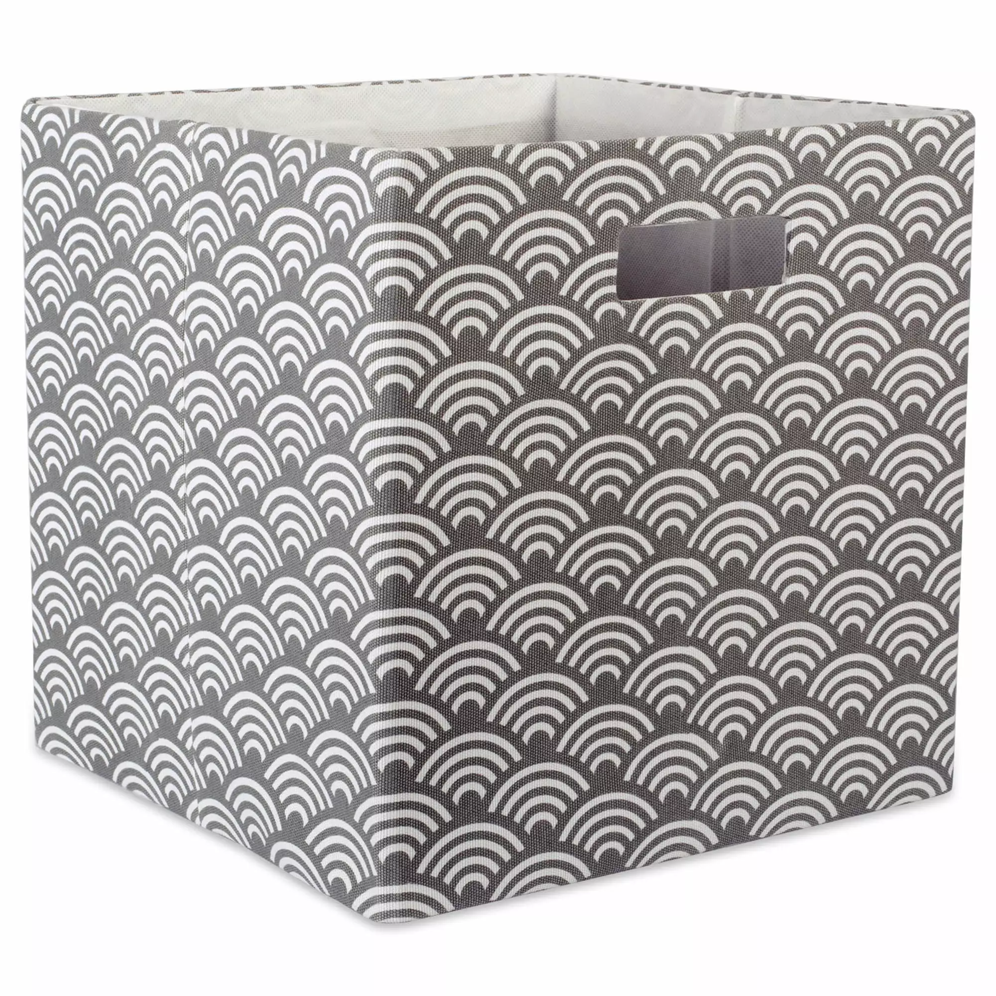 Design Imports DII Polyester Decorative Storage Cube Gray Waves Small (11x11x11)