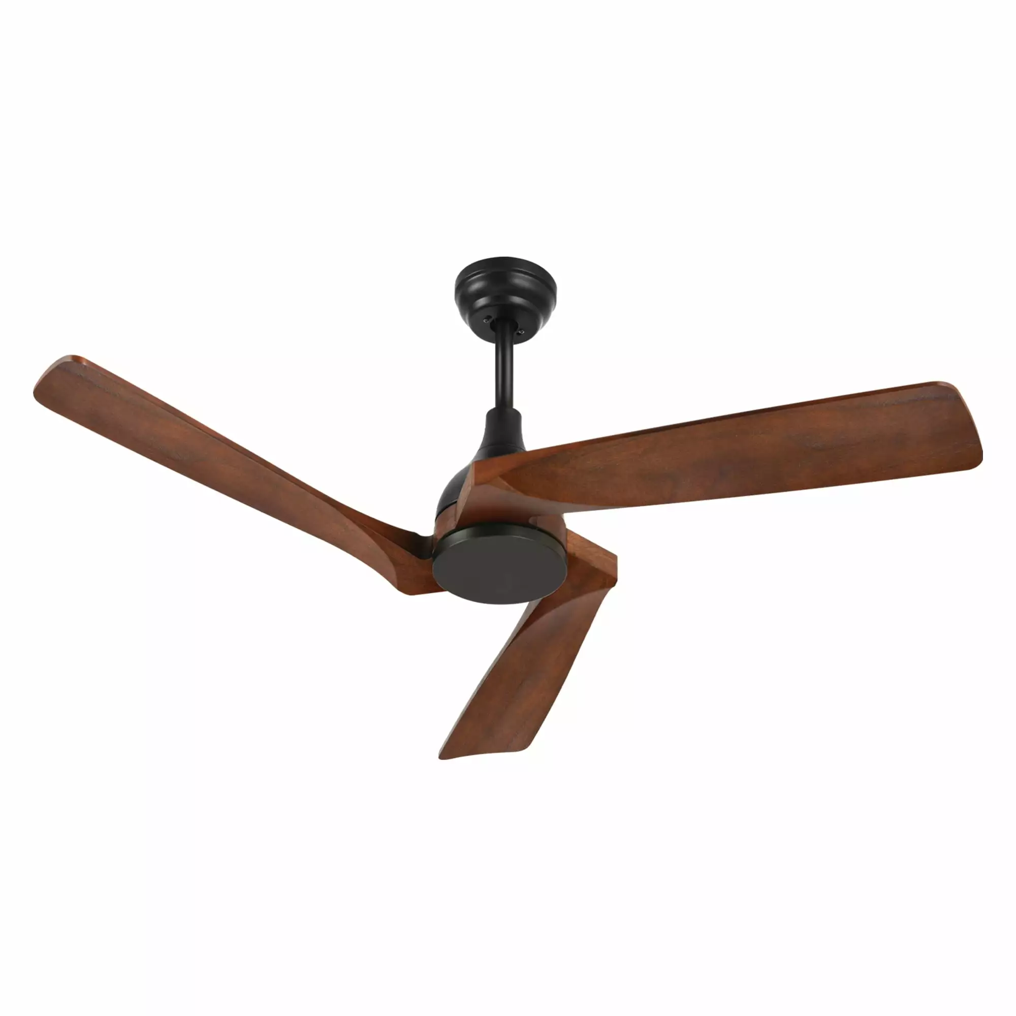 Dextrus 52 Ceiling Fan without Light.3-Blade Wood Ceiling Fan with Remote Control. Black& Walnut