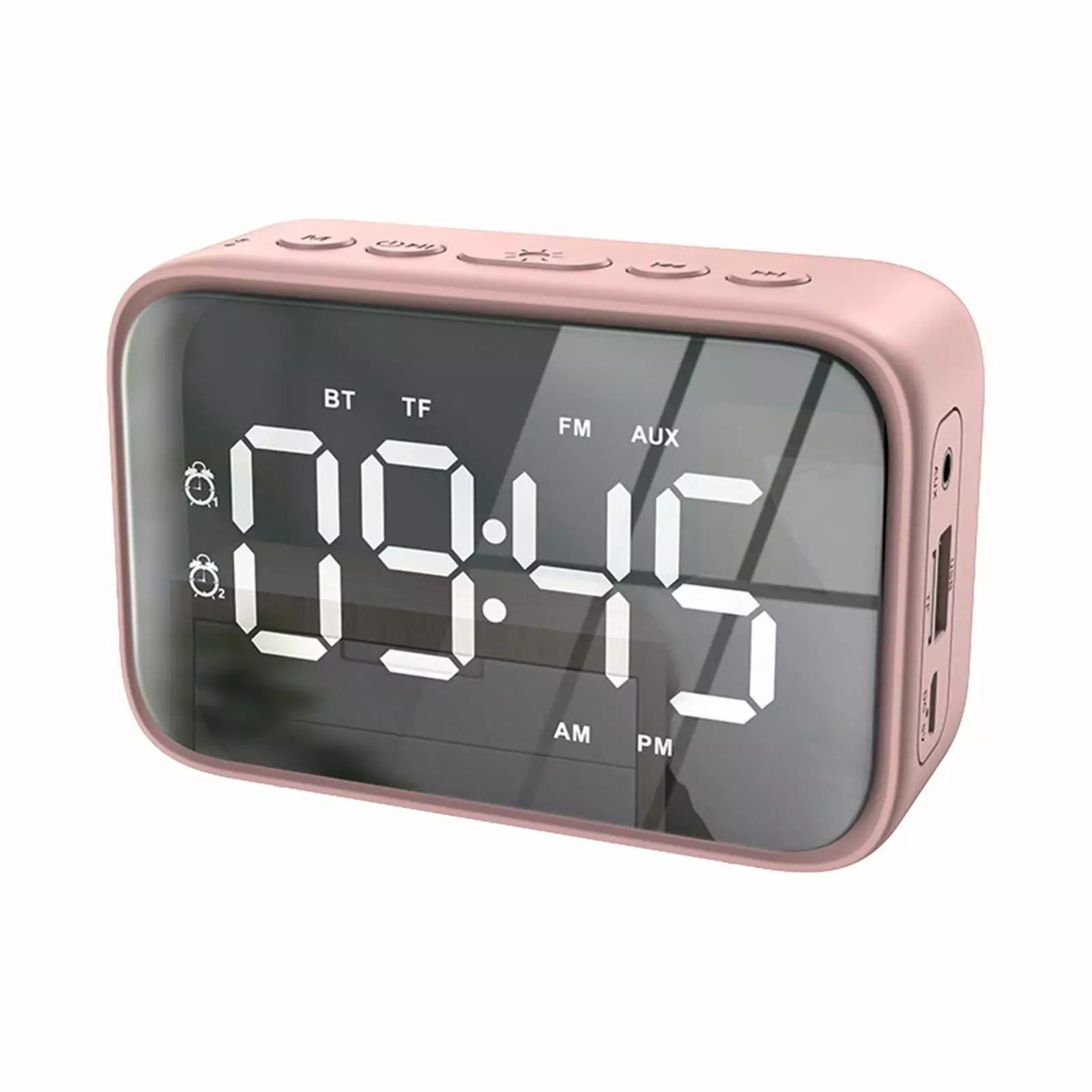 Digital Alarm Clock Qwtwty Bluetooth Audio with USB Flash Drive Function. Card Insertion. Playback of Bedside Alarm Clock. Mini Bluetooth Speaker Desktop On Clearance