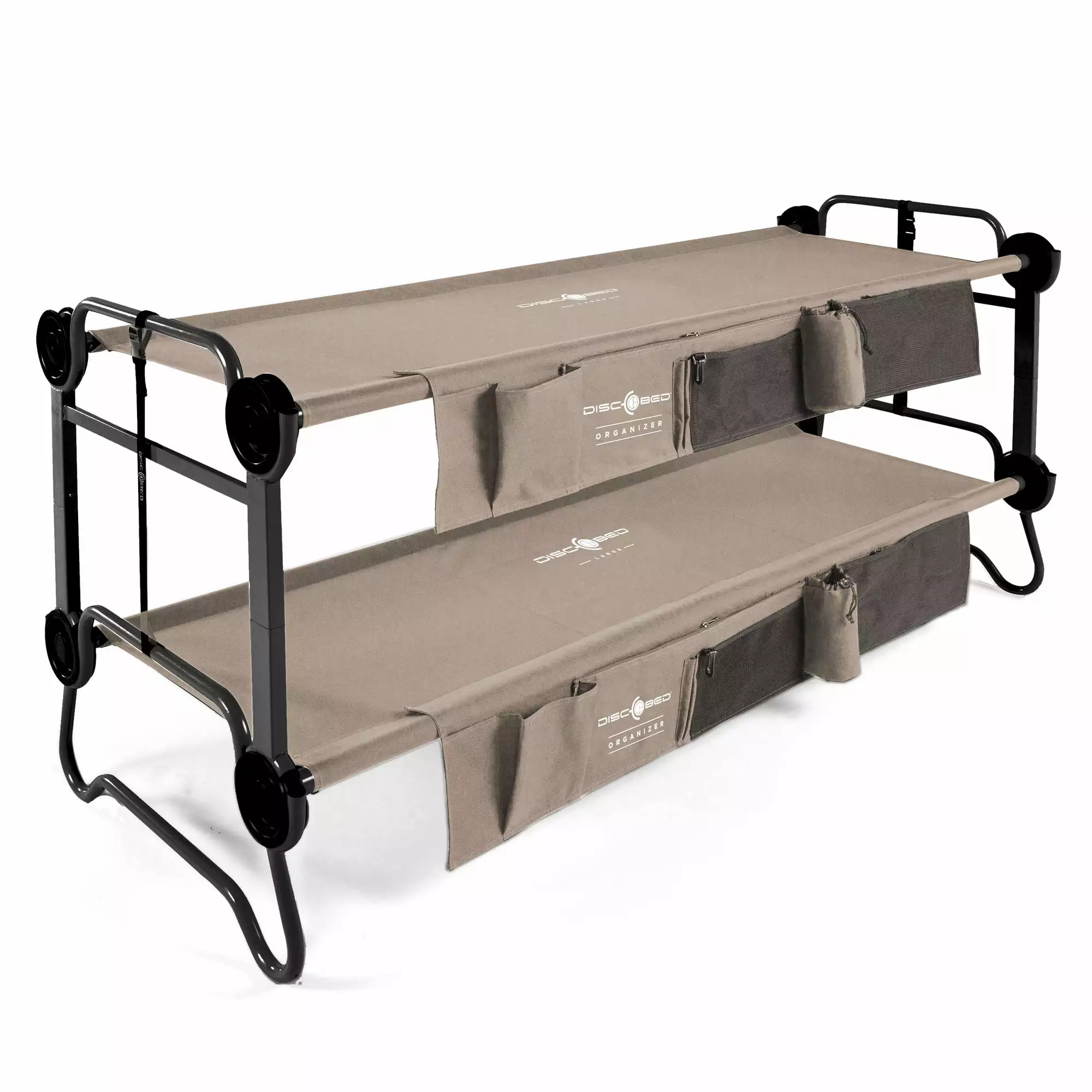 Open Box Disc-O-Bed Large Cam-O-Bunk Bench Bunked Double Cot with Organizers