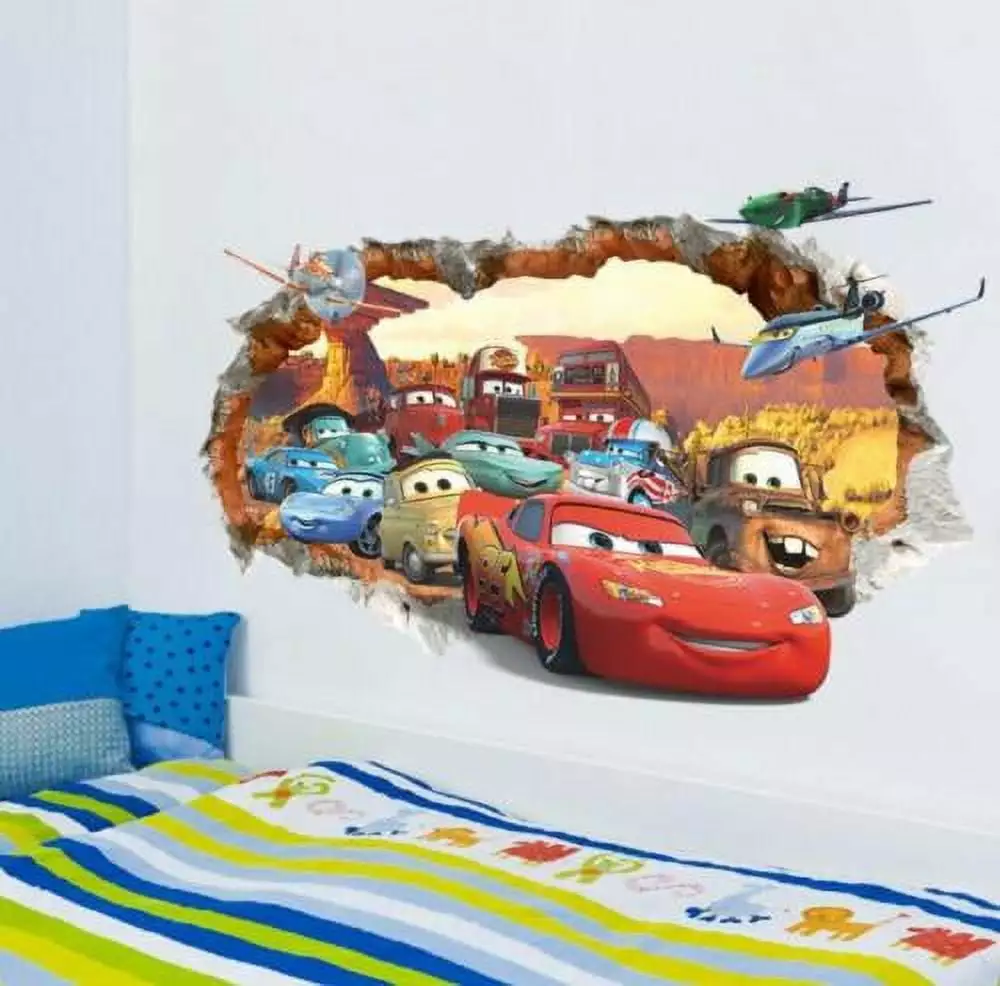 Disney Cartoon Cars Wall Sticker Self Adhesive Removable Vinyl Art for Children's Bedroom