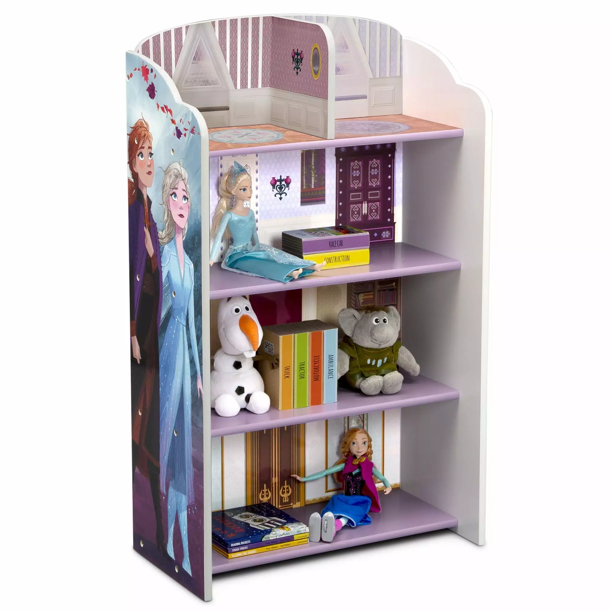 Disney Frozen II Wooden Playhouse 4-Shelf Bookcase for Kids by Delta Children. Greenguard Gold Certified