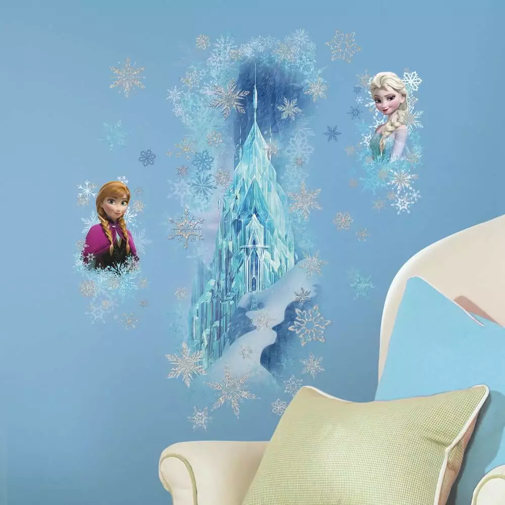 Disney Frozen Ice Palace ft. Elsa & Anna Giant Wall Decals With Glitter